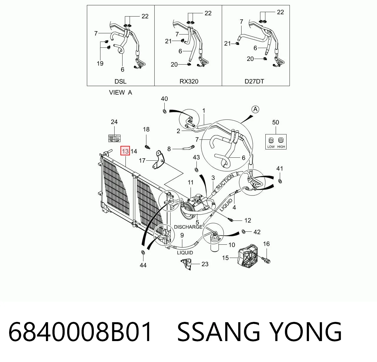 Do koszyka Chłodnica klimatyzacji SsangYong Rexton I RJN