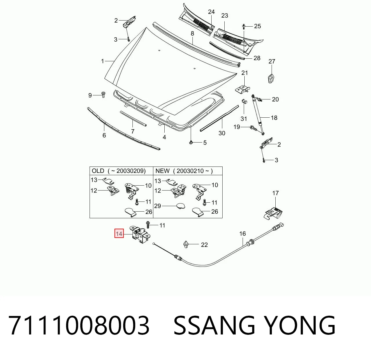 7111008003 Ssang Yong