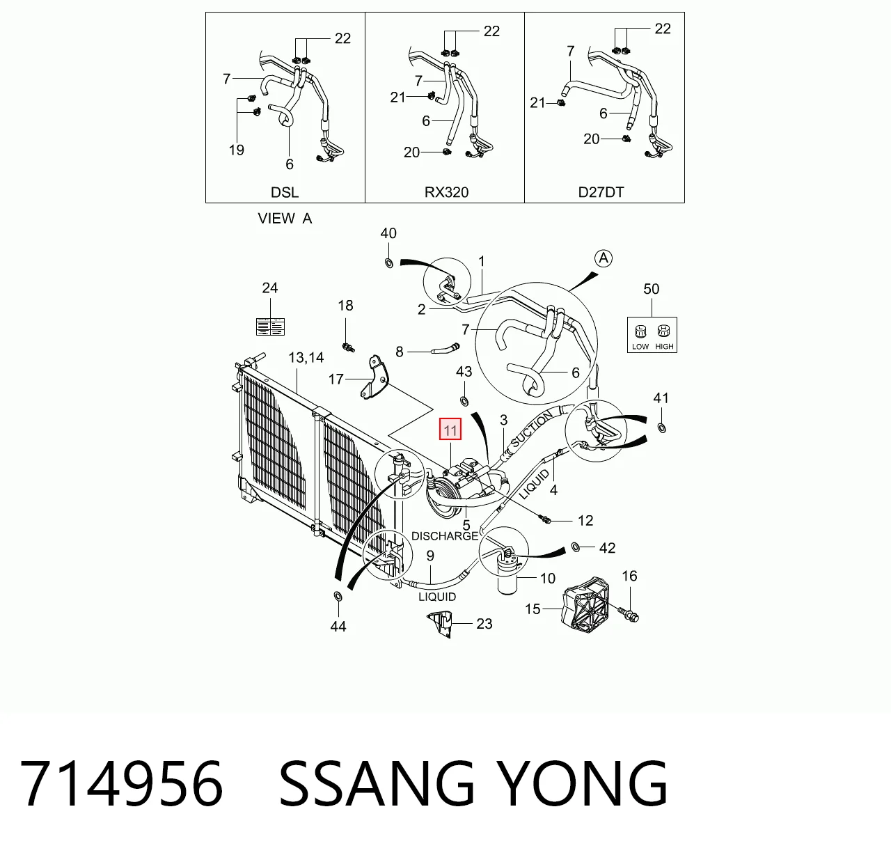 714956 Ssang Yong Sprężarka klimatyzacji