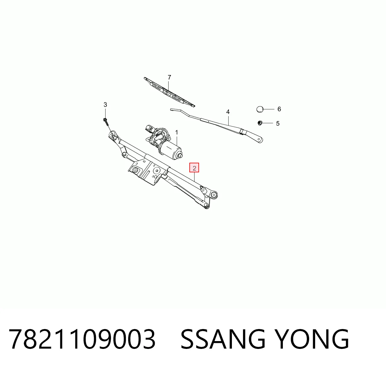 Do koszyka Mechanizm wycieraczek SsangYong Actyon  CJ