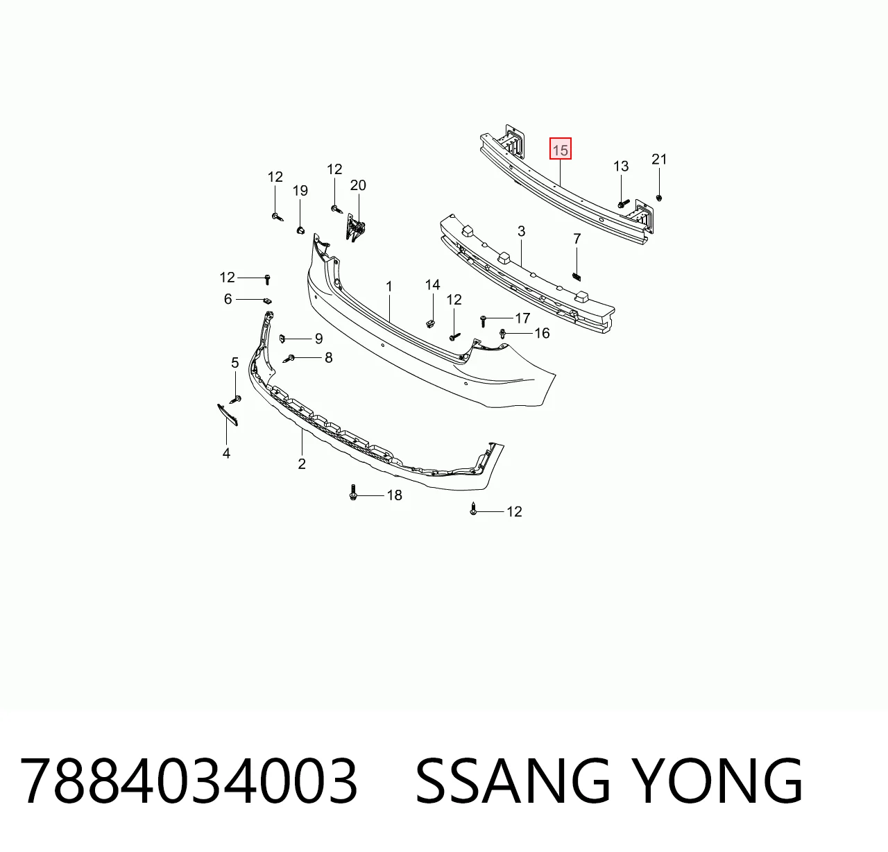 Wzmocnienie zderzaka tylnego SsangYong Actyon SUV (2011 - 2026) cena, od 135,32 USD