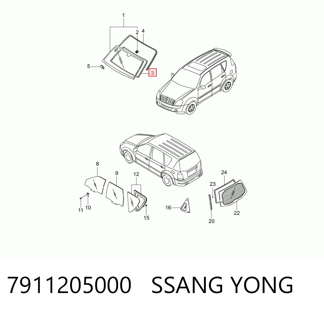 Kupić Uszczelka szyby przedniej SsangYong Musso  FJ w dobrej cenie