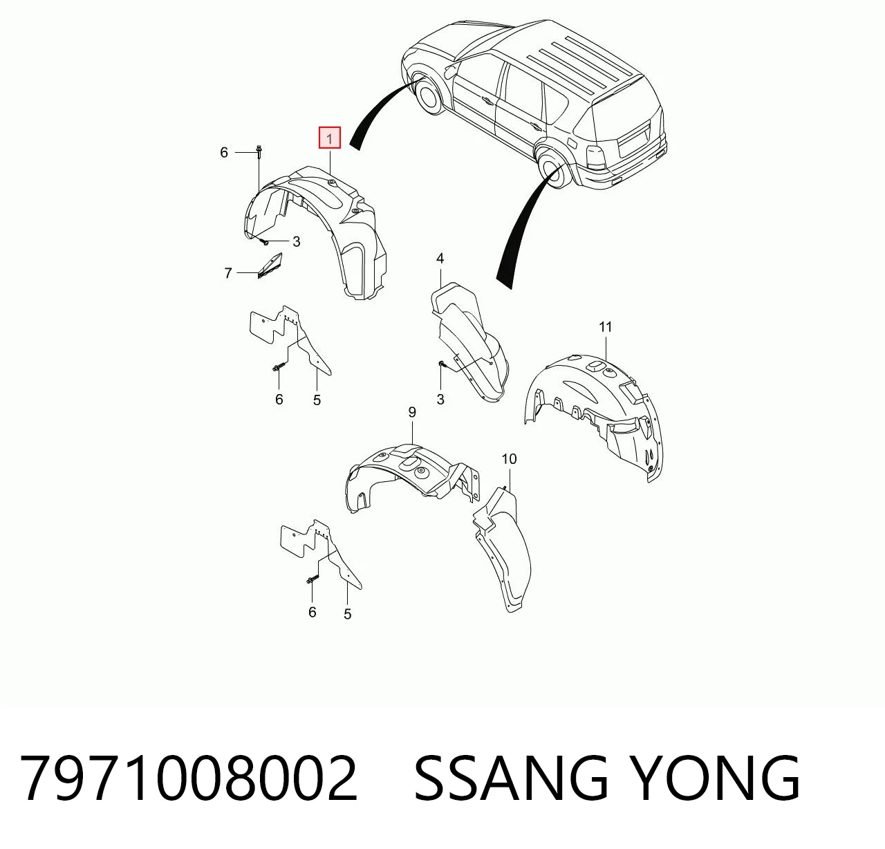 Kupić Nadkole błotnika przedniego lewe SsangYong Rexton RJ w dobrej cenie