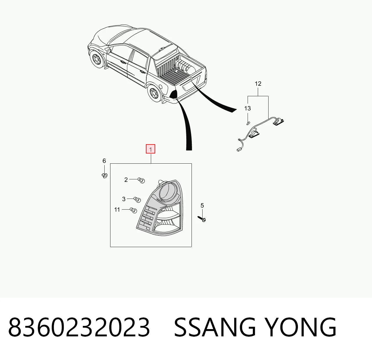 Kupić Lampa zespolona tylna prawa SsangYong Actyon QJ w dobrej cenie