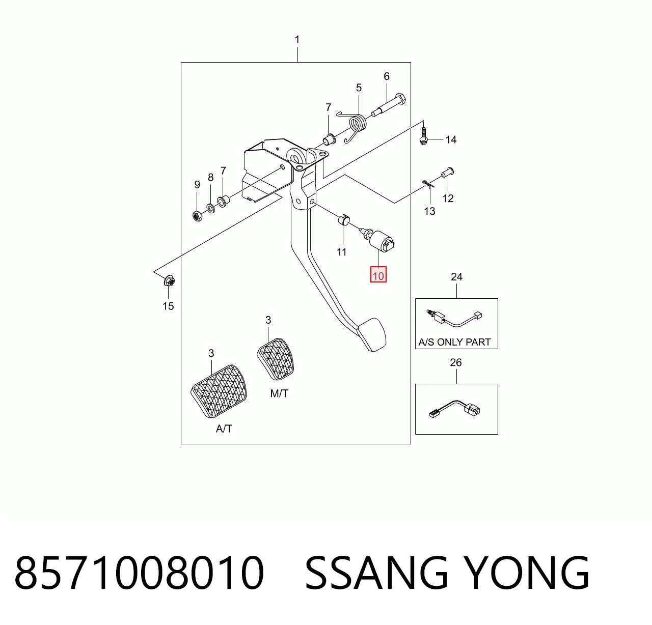 8571008010 Ssang Yong Czujnik włącznika świała stop