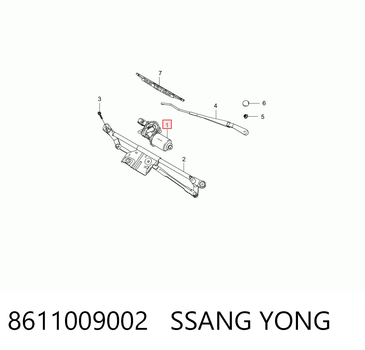 8611009002 Ssang Yong Silniczek wycieraczki szyby przedniej