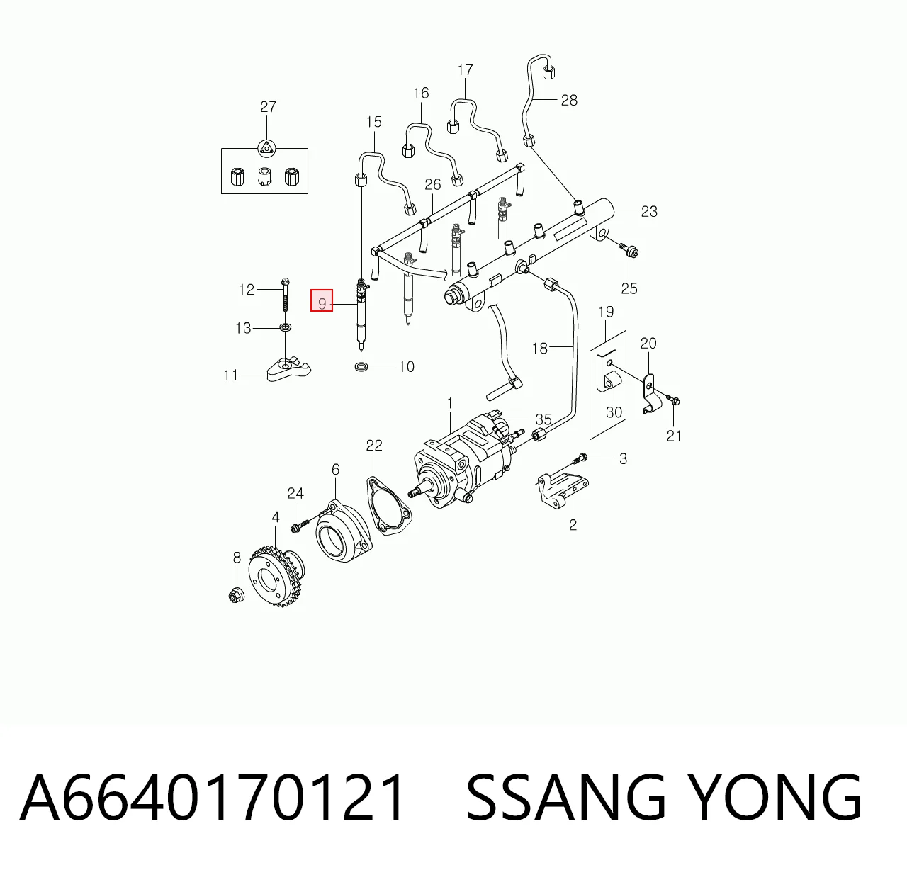 Wtryskiwacz paliwa do SsangYong Kyron  