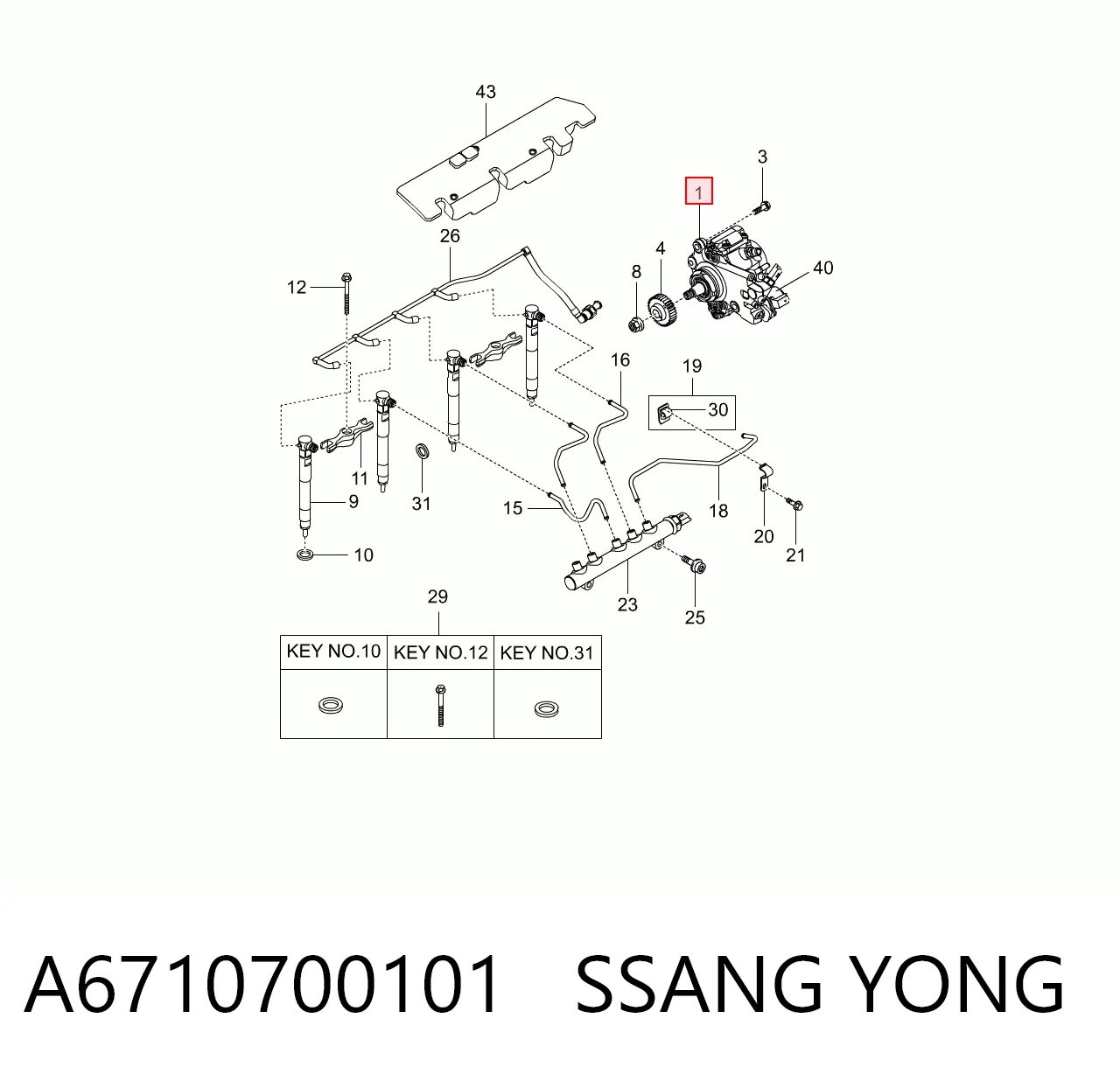 A6710700101 Ssang Yong Pompa wtryskowa wysokiego ciśnienia
