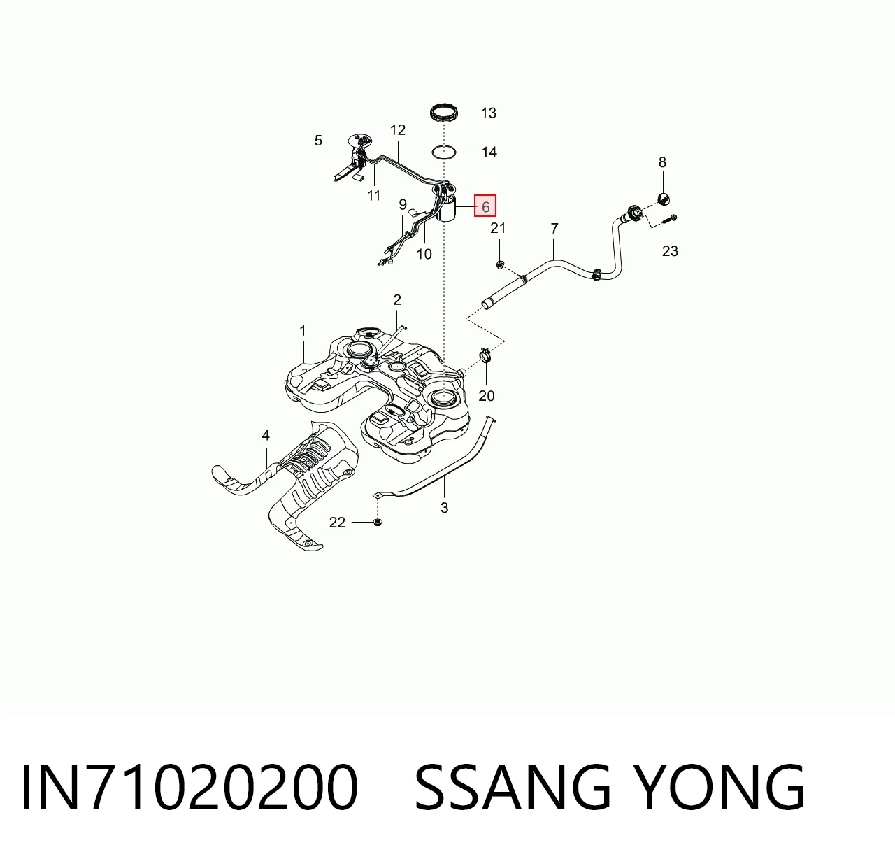 IN71020200 Ssang Yong Pompa paliwa elektryczna zanurzeniowa