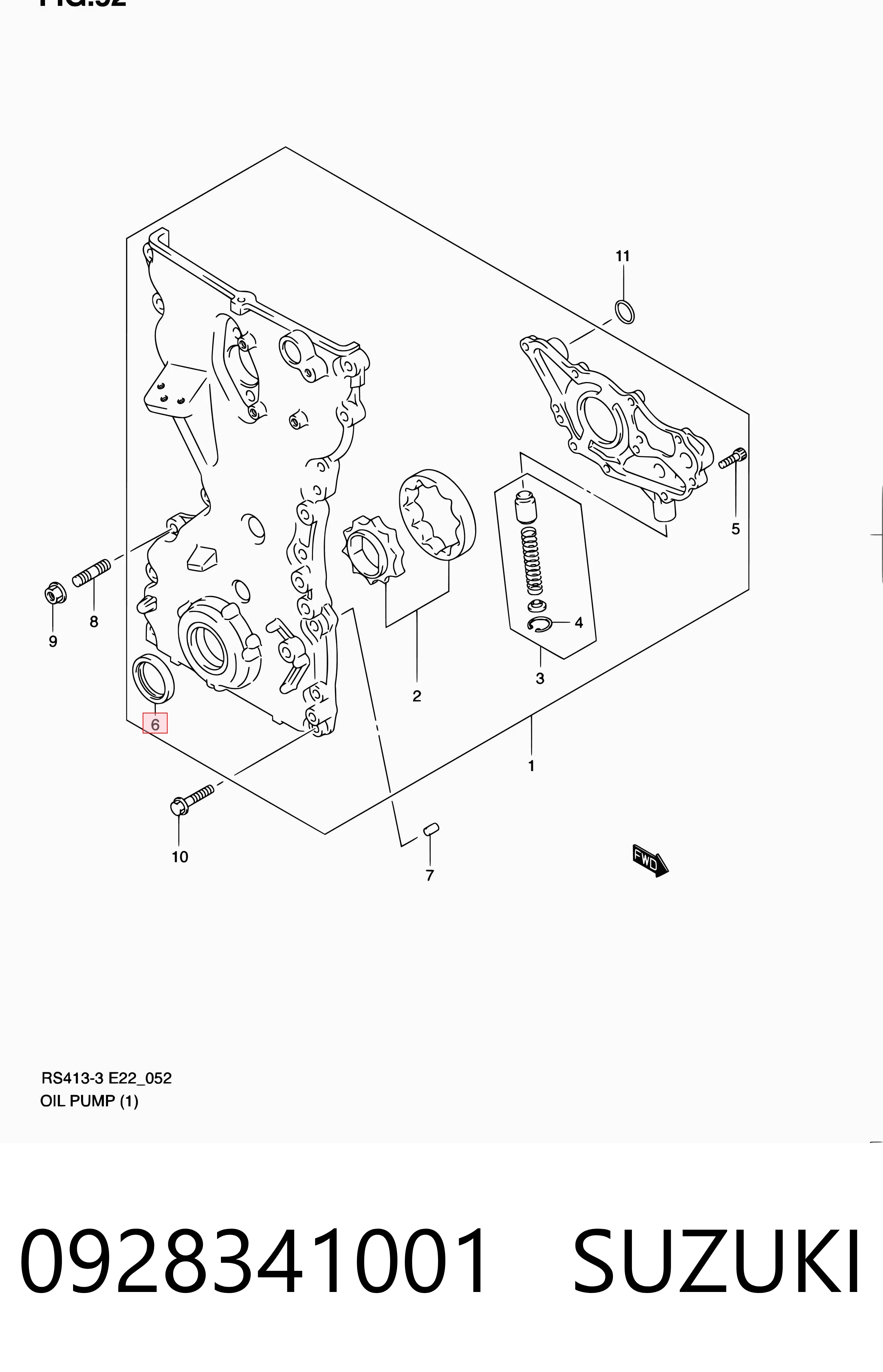 0928341001 Suzuki Uszczelniacz wału korbowego przedni