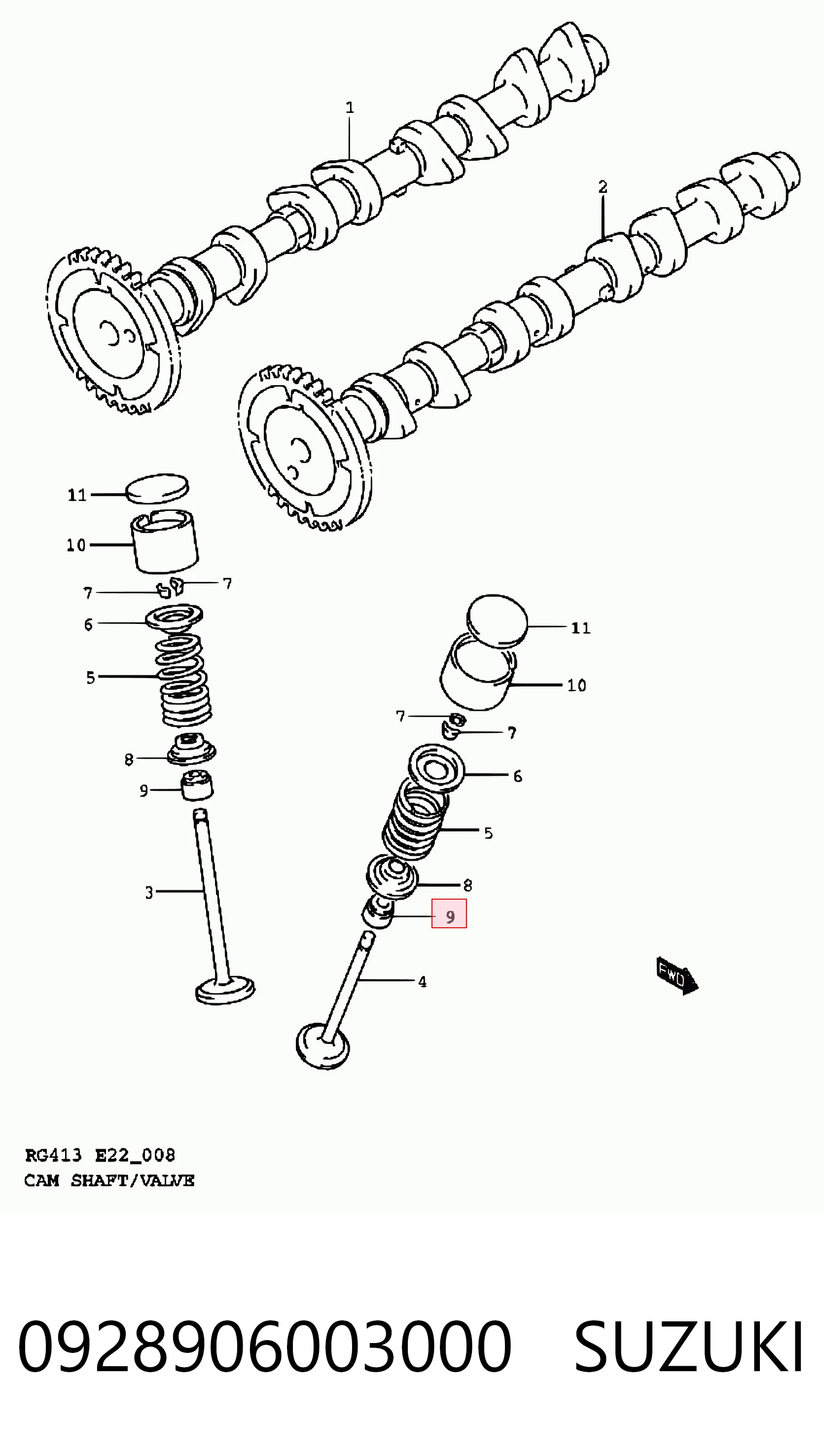 Uszczelniacz zaworu dolotowego/wylotowego 0928906003 Hyundai/Kia