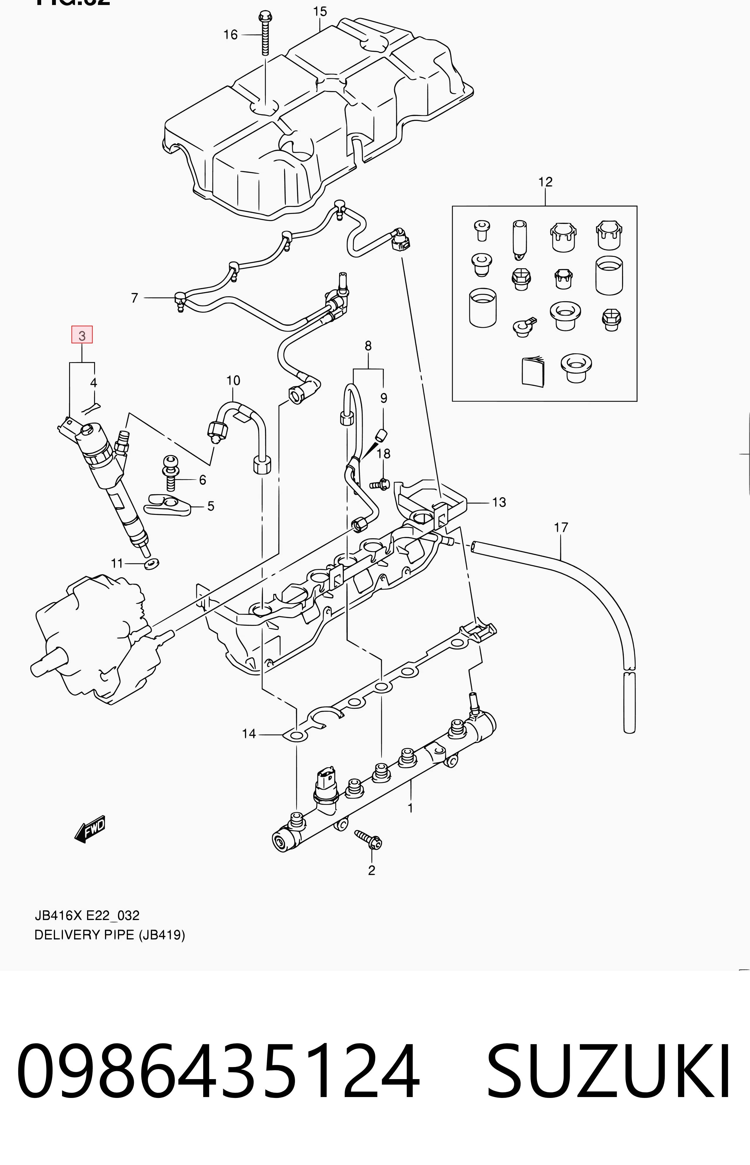 Wtryskiwacz paliwa do Suzuki Grand Vitara  JB