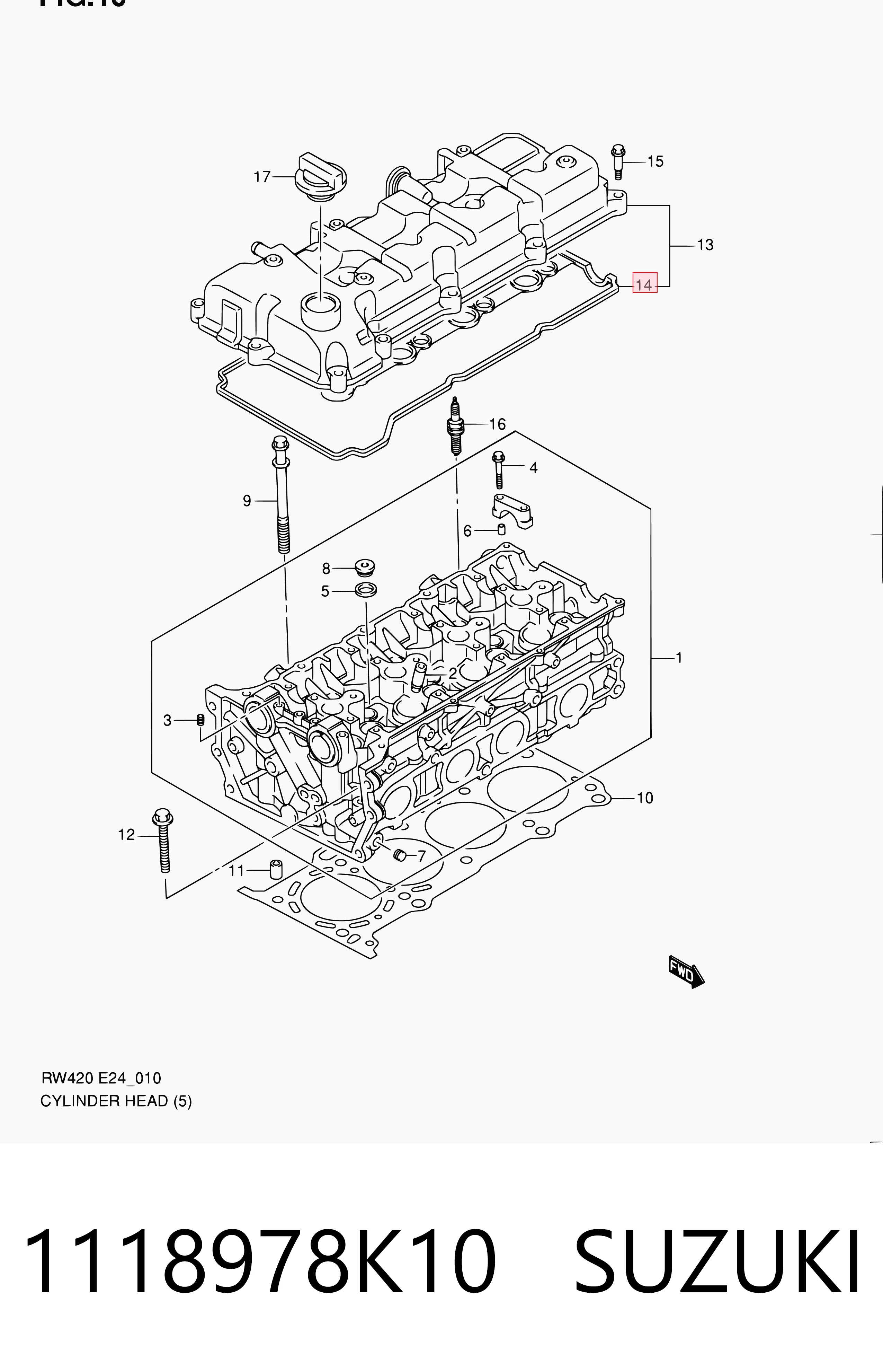1118978K10 Suzuki Uszczelka pokrywy zaworowej silnika