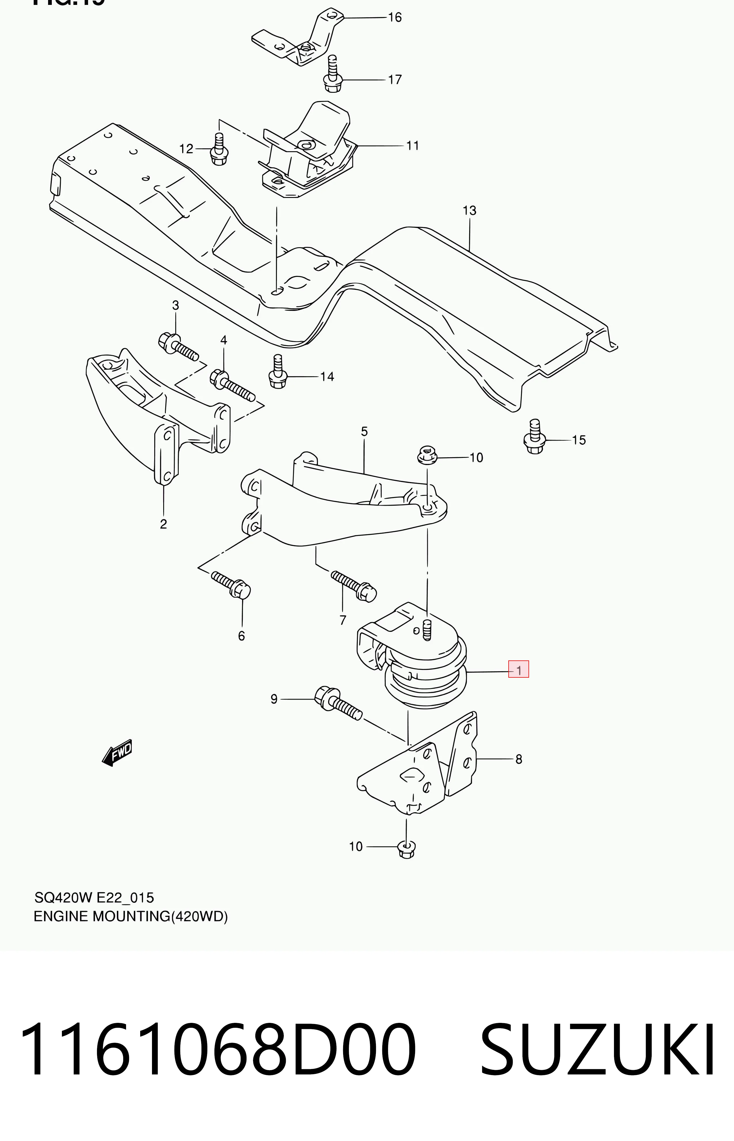 Poduszka (podpora) silnika przednia Suzuki Grand Vitara SUV (JB) (2005 - 2026) cena, od 42,36 USD