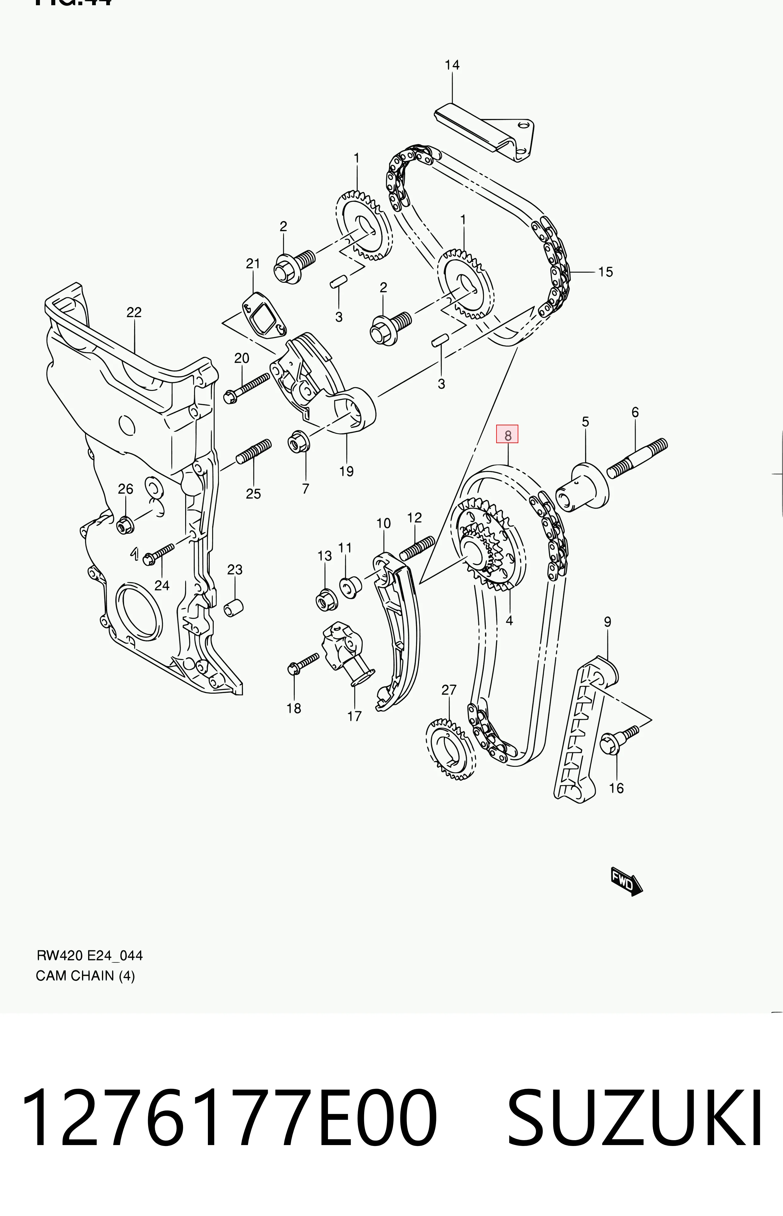 1276177E00 Suzuki Łańcuch rozrządu