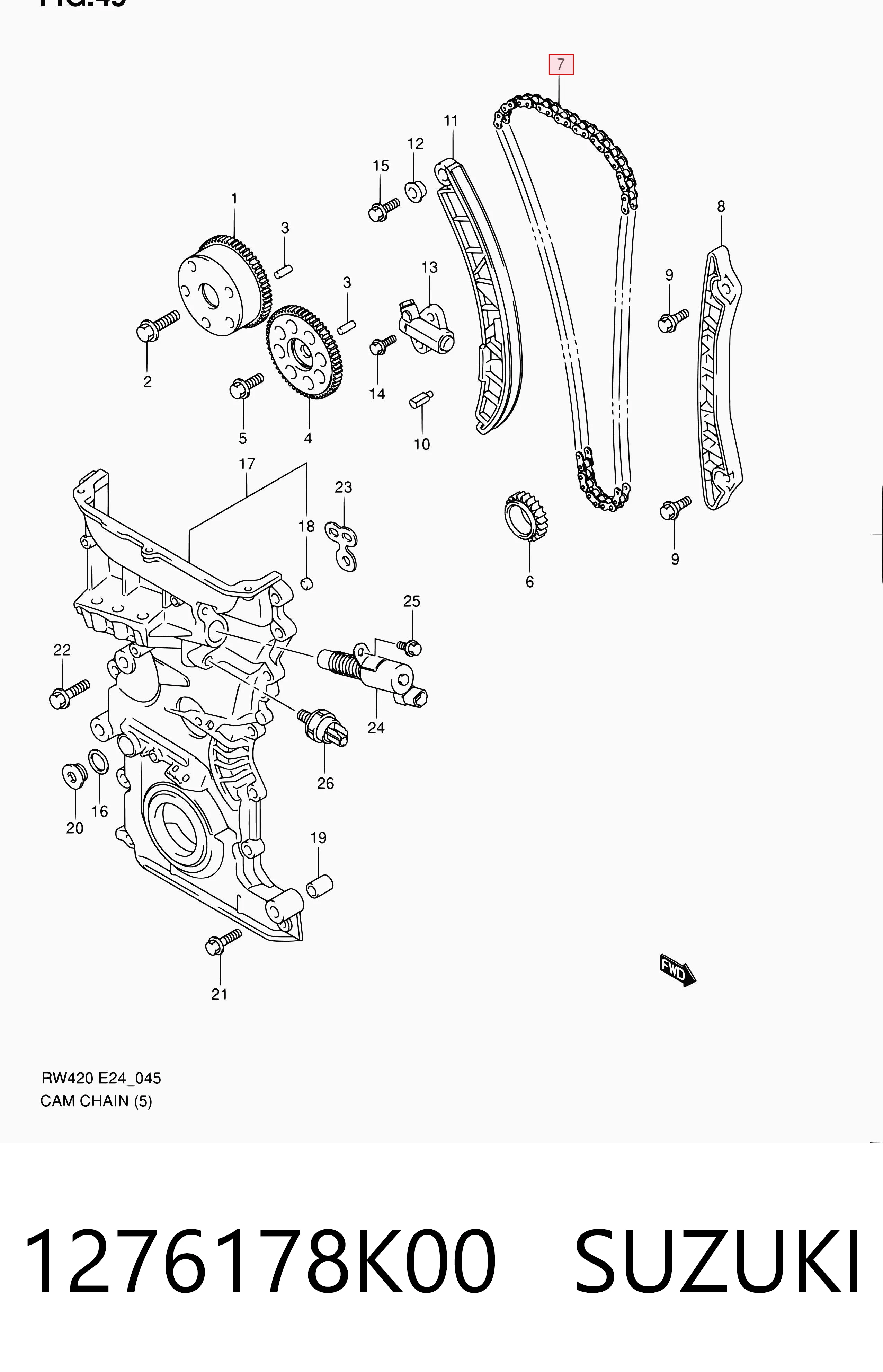 1276178K00 Suzuki Łańcuch rozrządu
