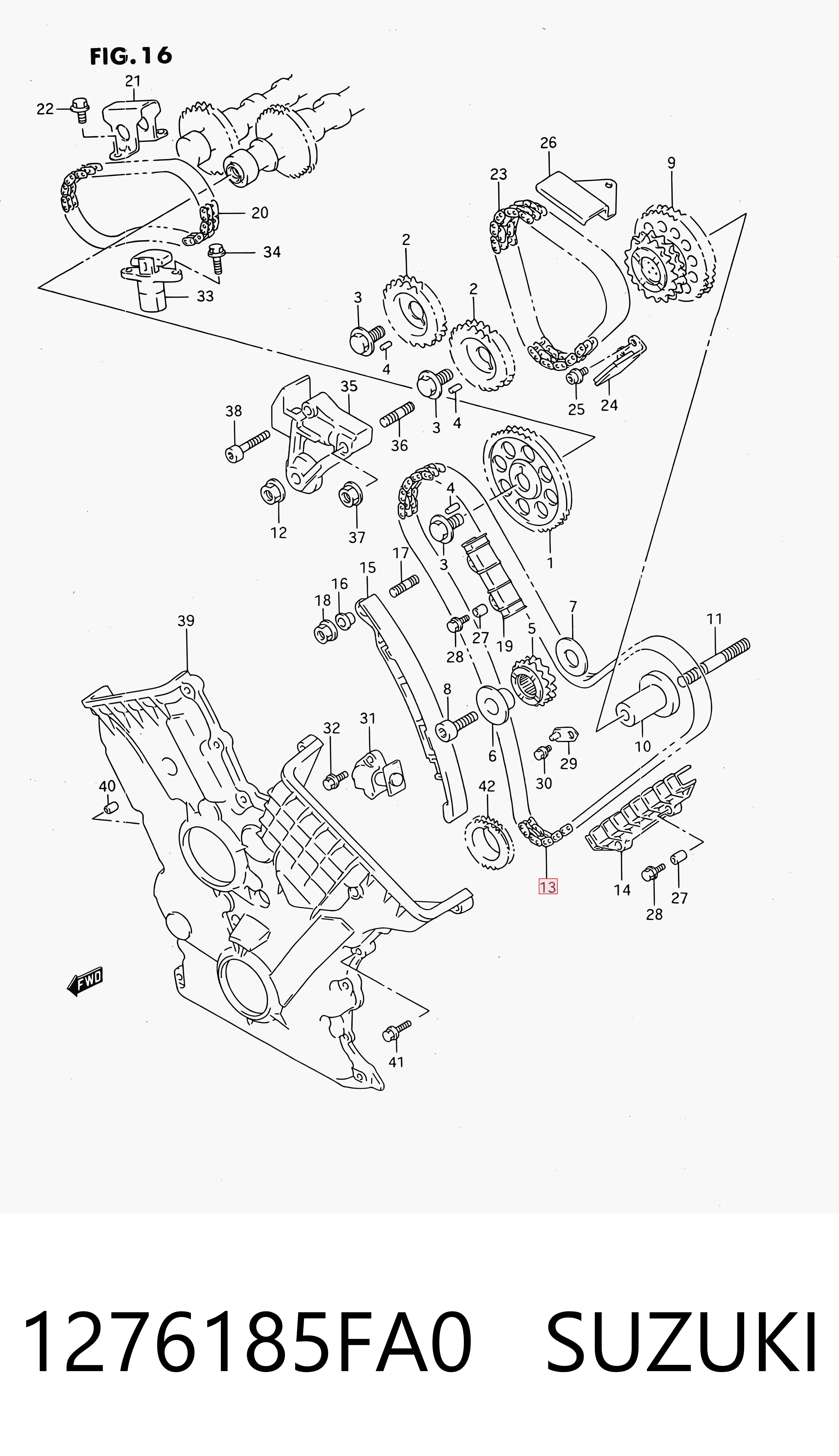 1276185FA0 Suzuki Łańcuch rozrządu