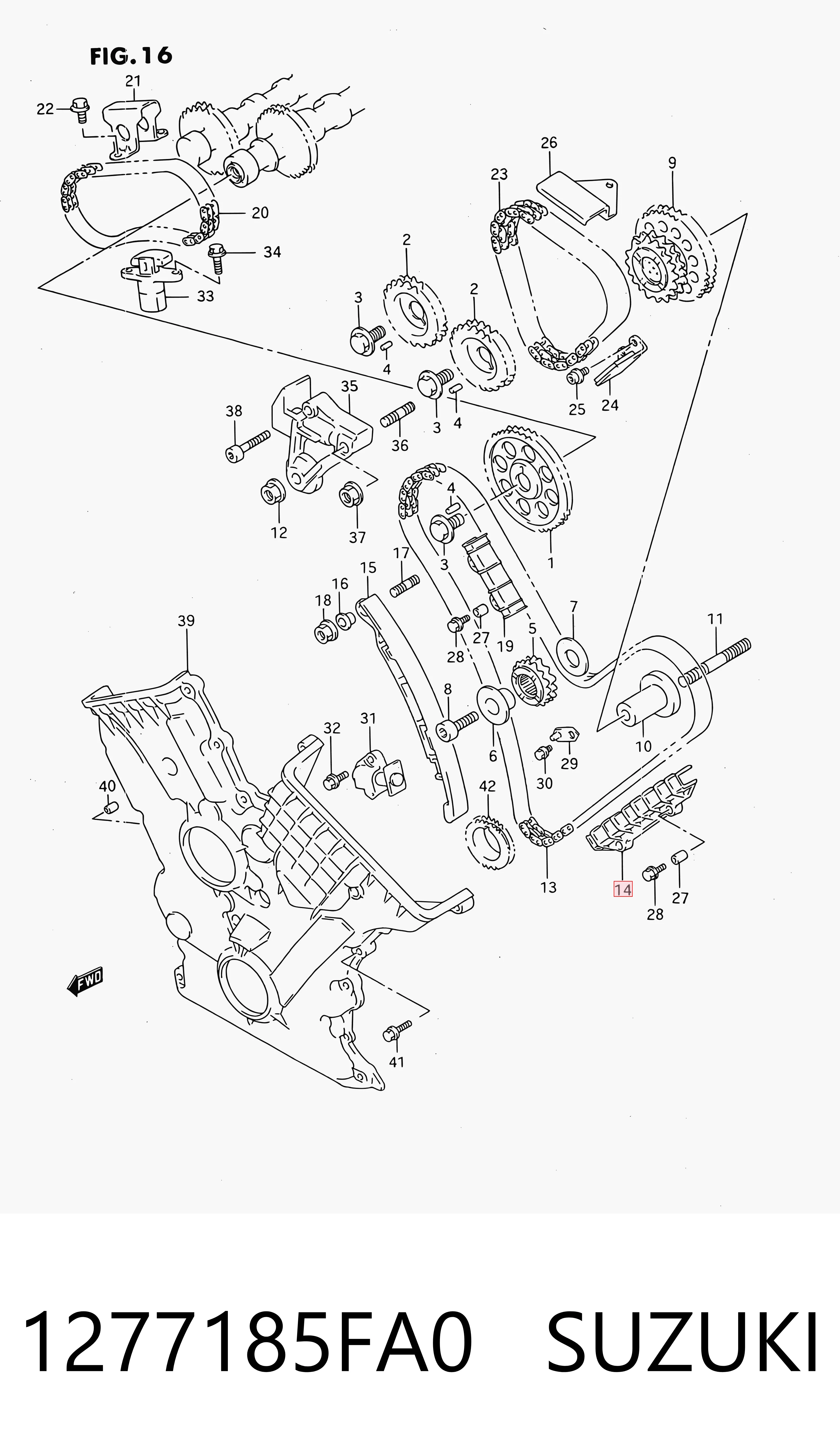 1277185FA0 Suzuki Tłumik drgań łańcucha rozrządu
