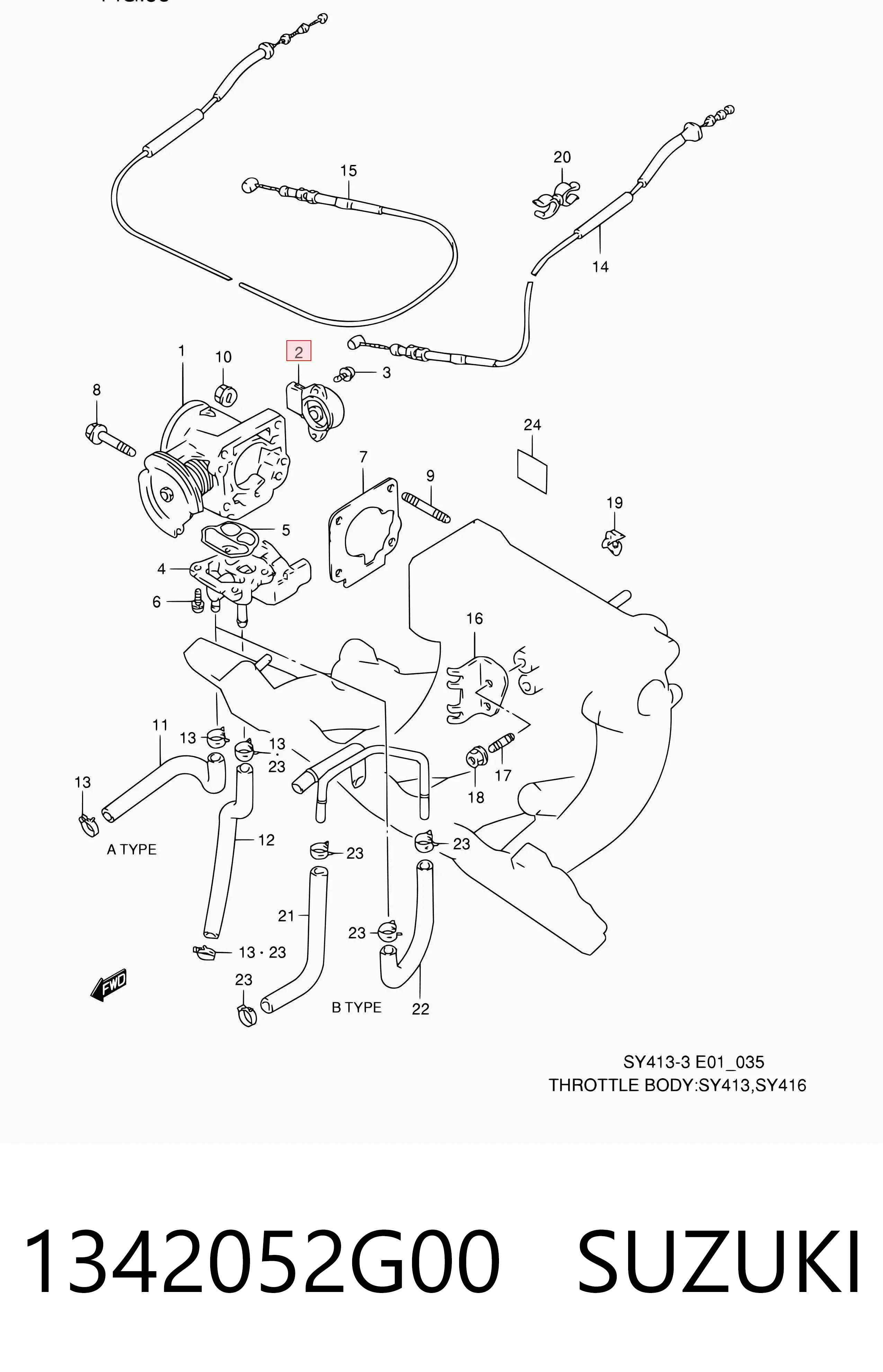1342052G00 Suzuki Czujnik położenia przepustnicy (potencjometr)