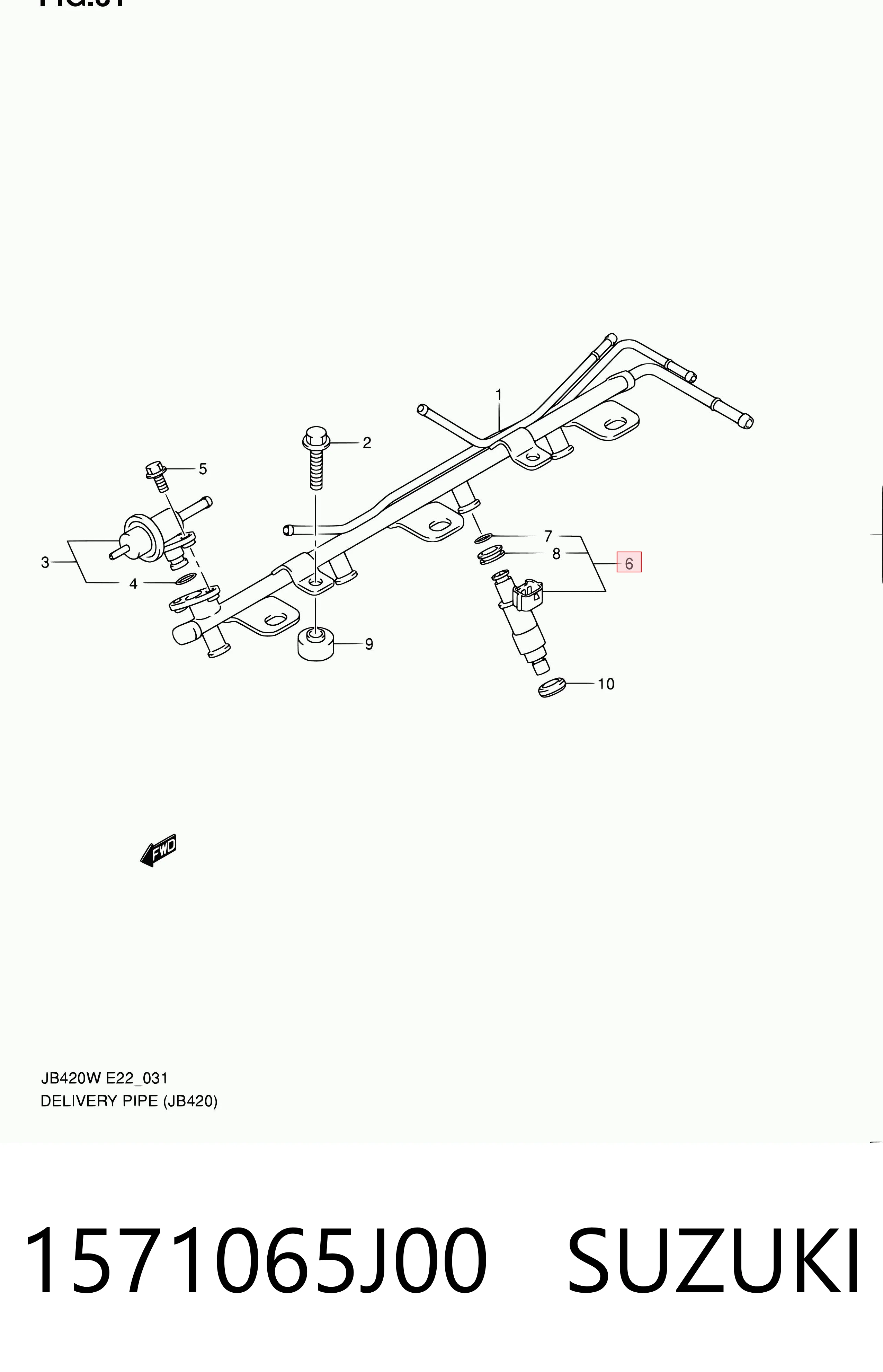 Wtryskiwacz paliwa Suzuki 1571065J00 cena, od 161,66 USD
