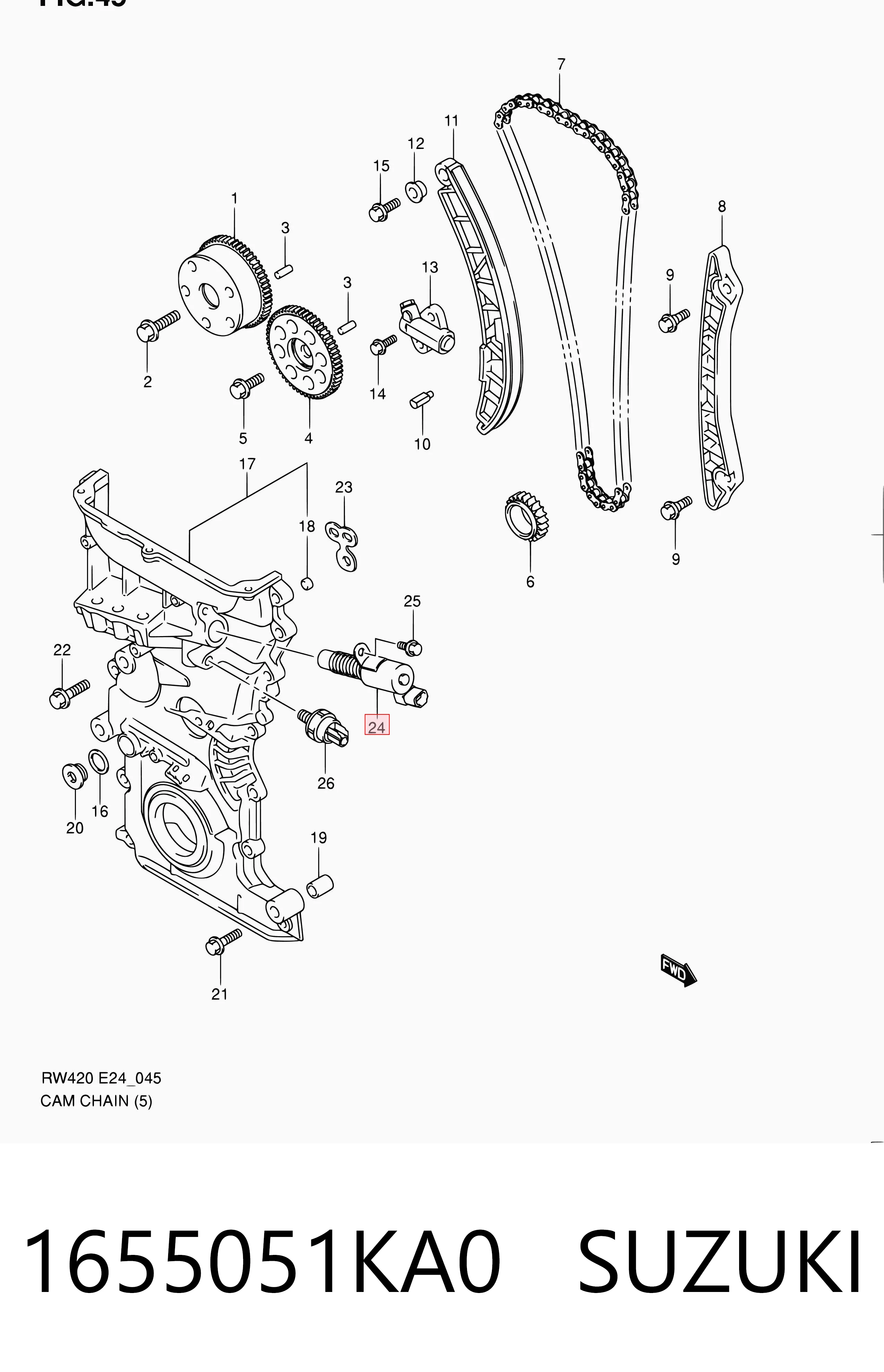 1655051KA0 Suzuki Zawór elektromagnetyczny faz rozrządu