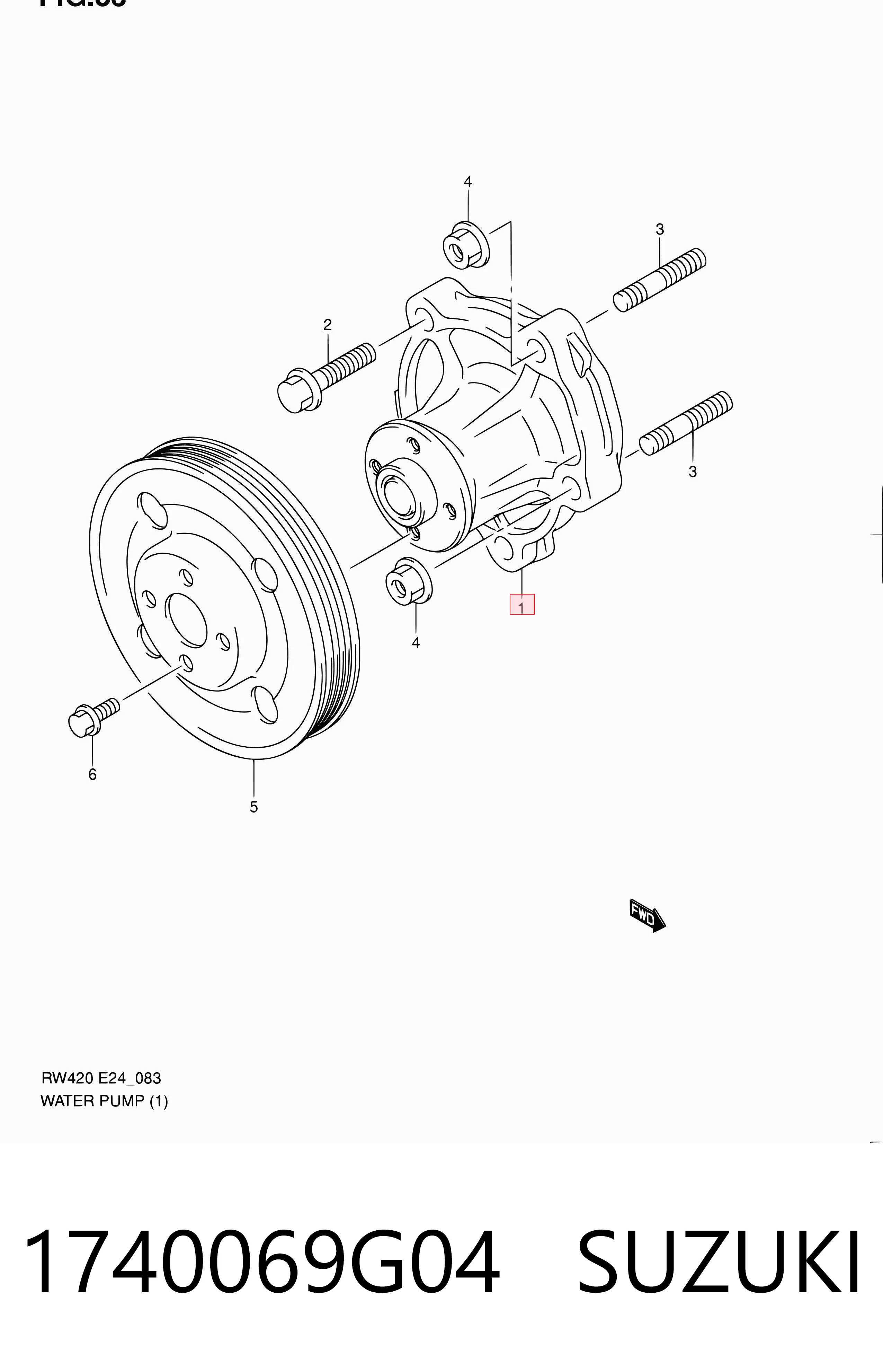 1740069G04 Suzuki Pompa chłodząca wodna