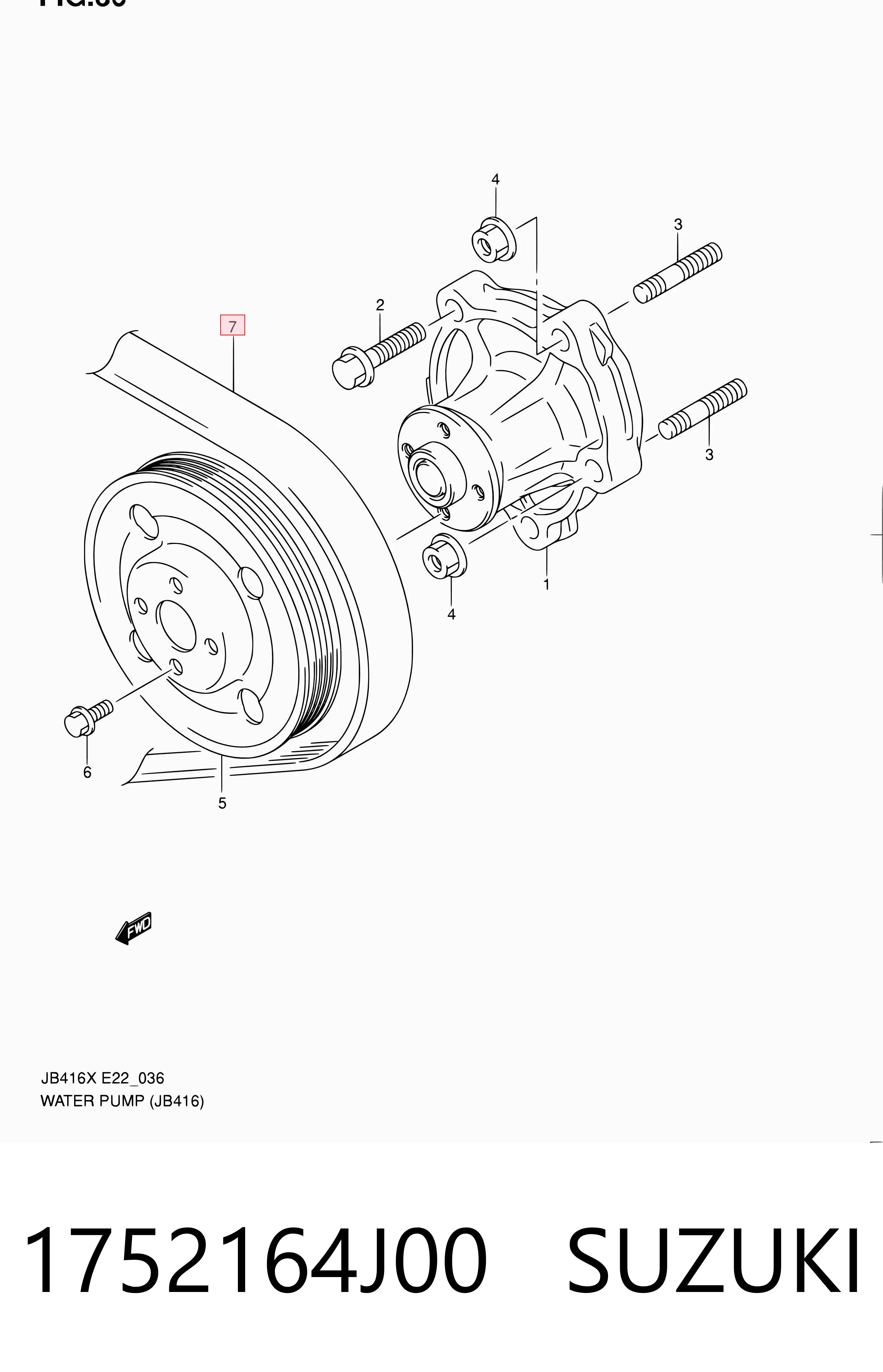 1752164J00 Suzuki Pas napędowy mechanizmów