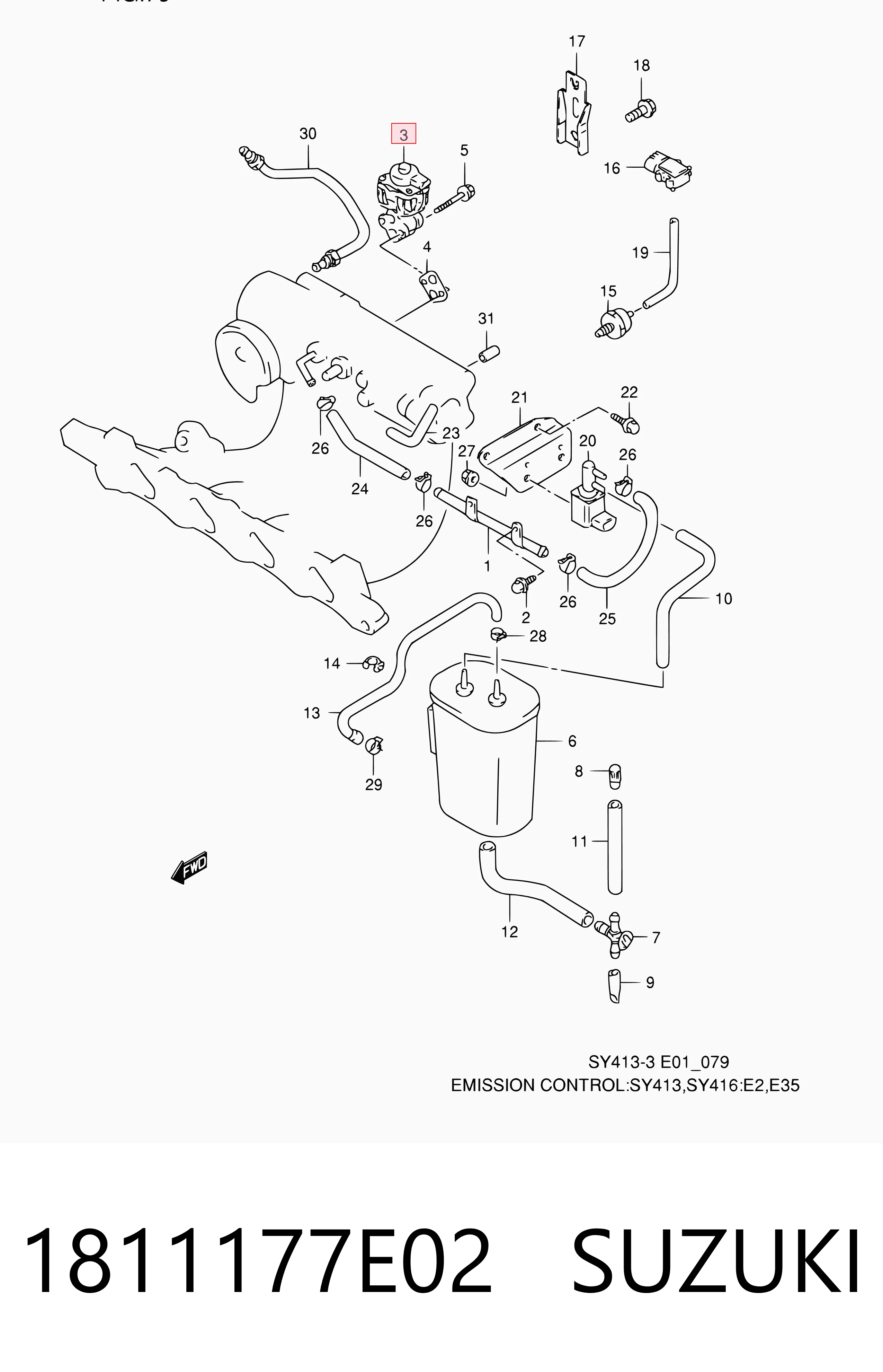 1811177E02 Suzuki Zawór recyrkulacji spalin EGR