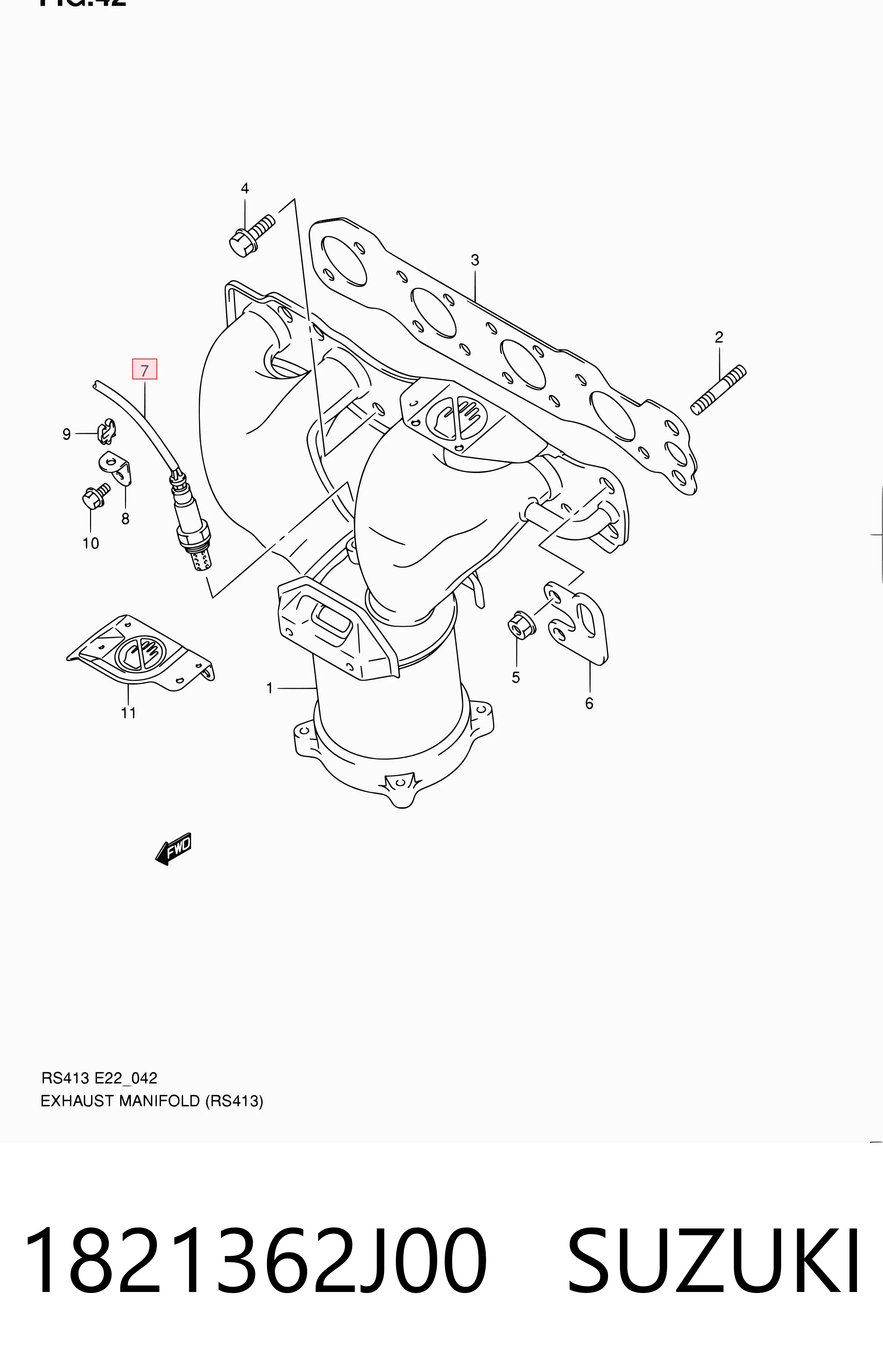 1821362J00 Suzuki Sonda lambda, czujnik tlenu