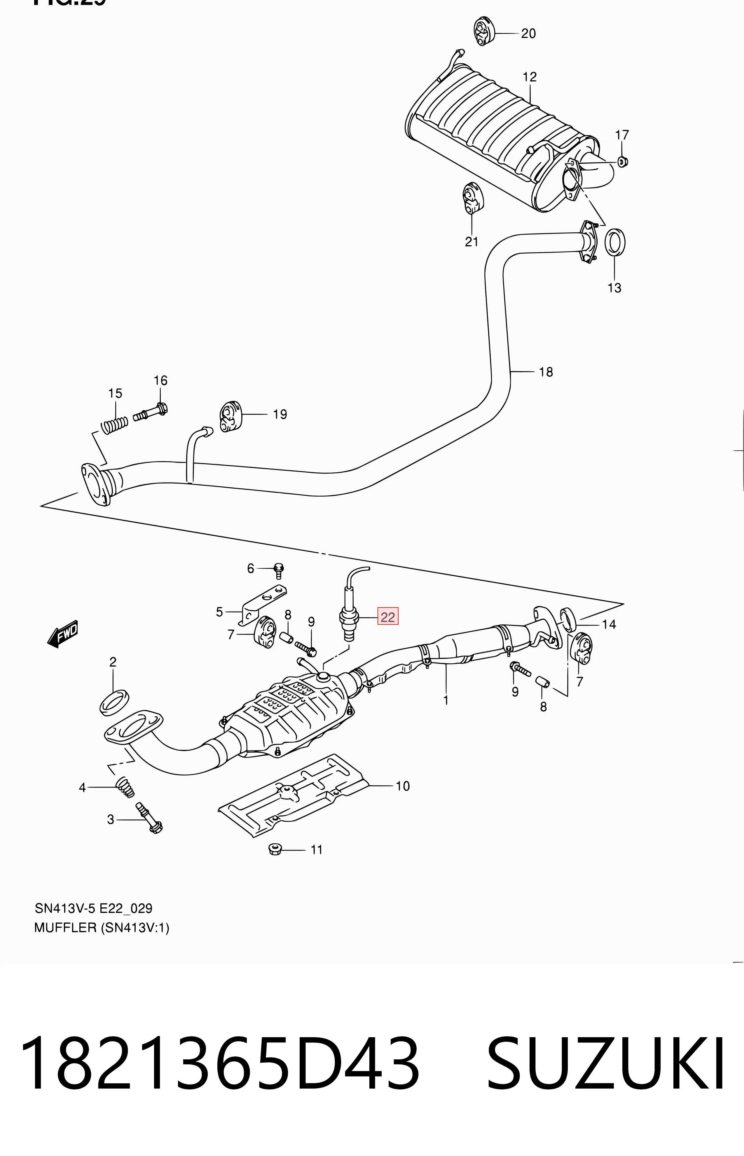 1821365D43 Suzuki Sonda lambda, czujnik tlenu