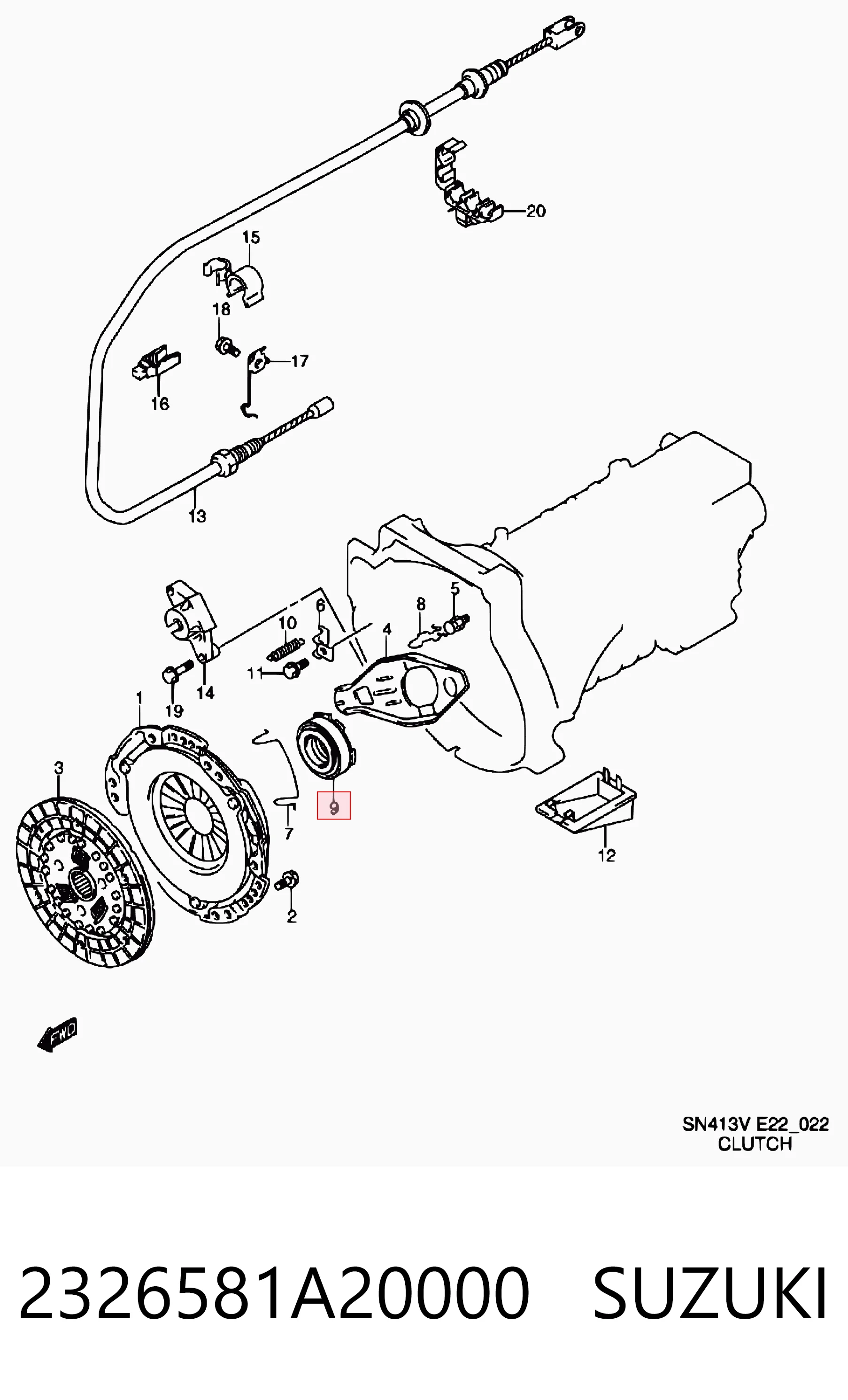 2326581A20000 Suzuki Łożysko wyciskowe sprzęgła