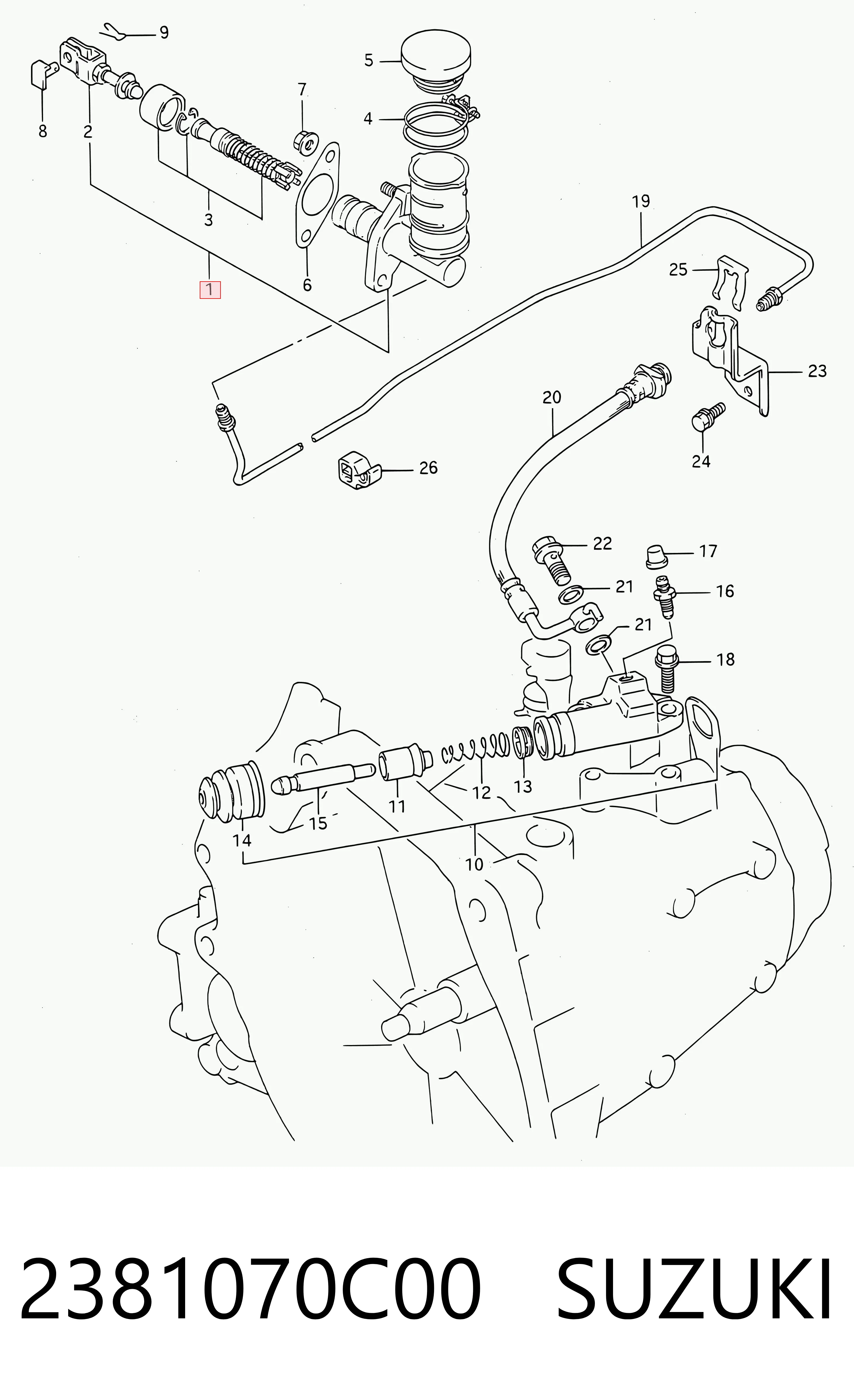 Do koszyka Cylinder sprzęgła główny Suzuki Vitara  ETJA