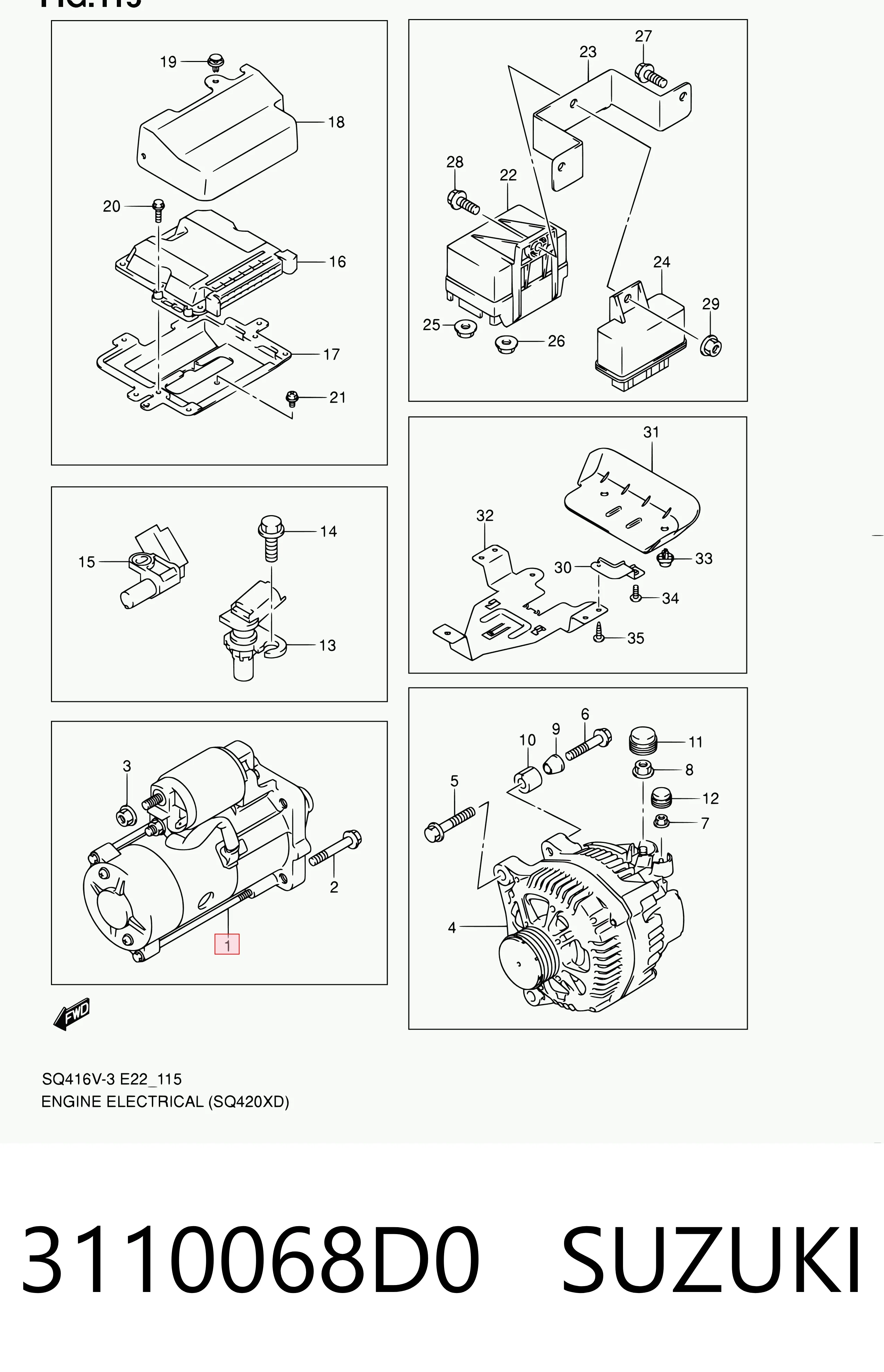 3110068D0 Suzuki Rozrusznik