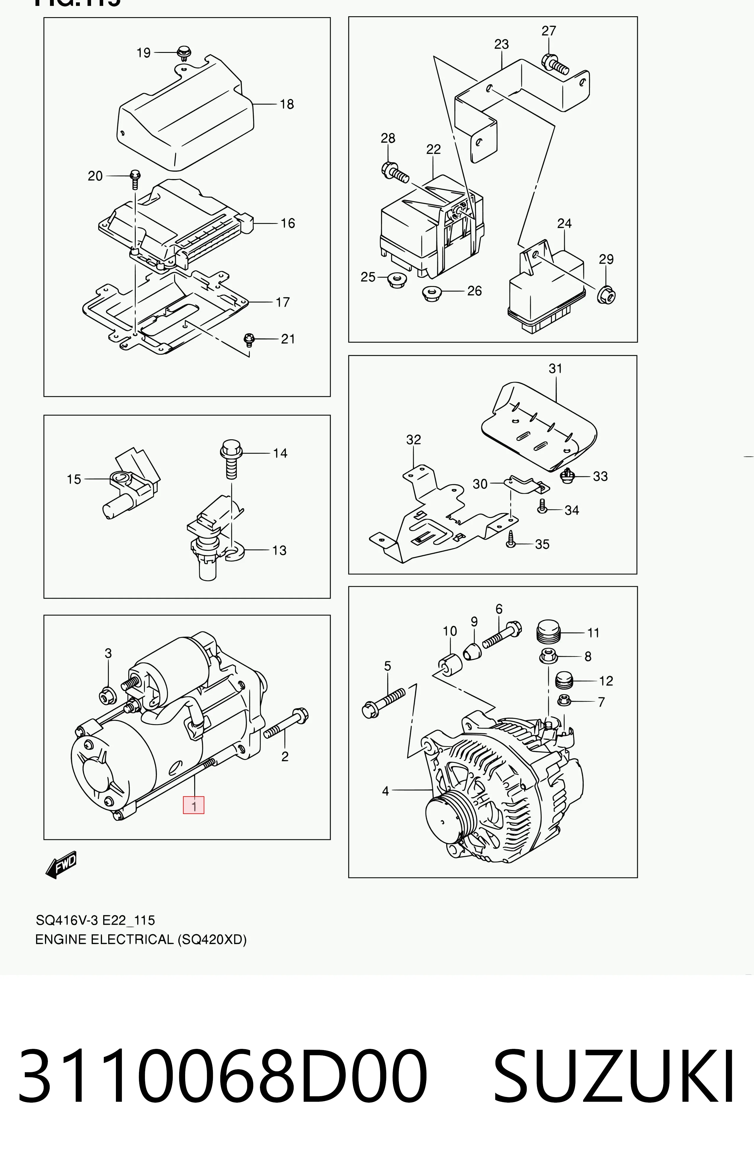 3110068D00 Suzuki Rozrusznik