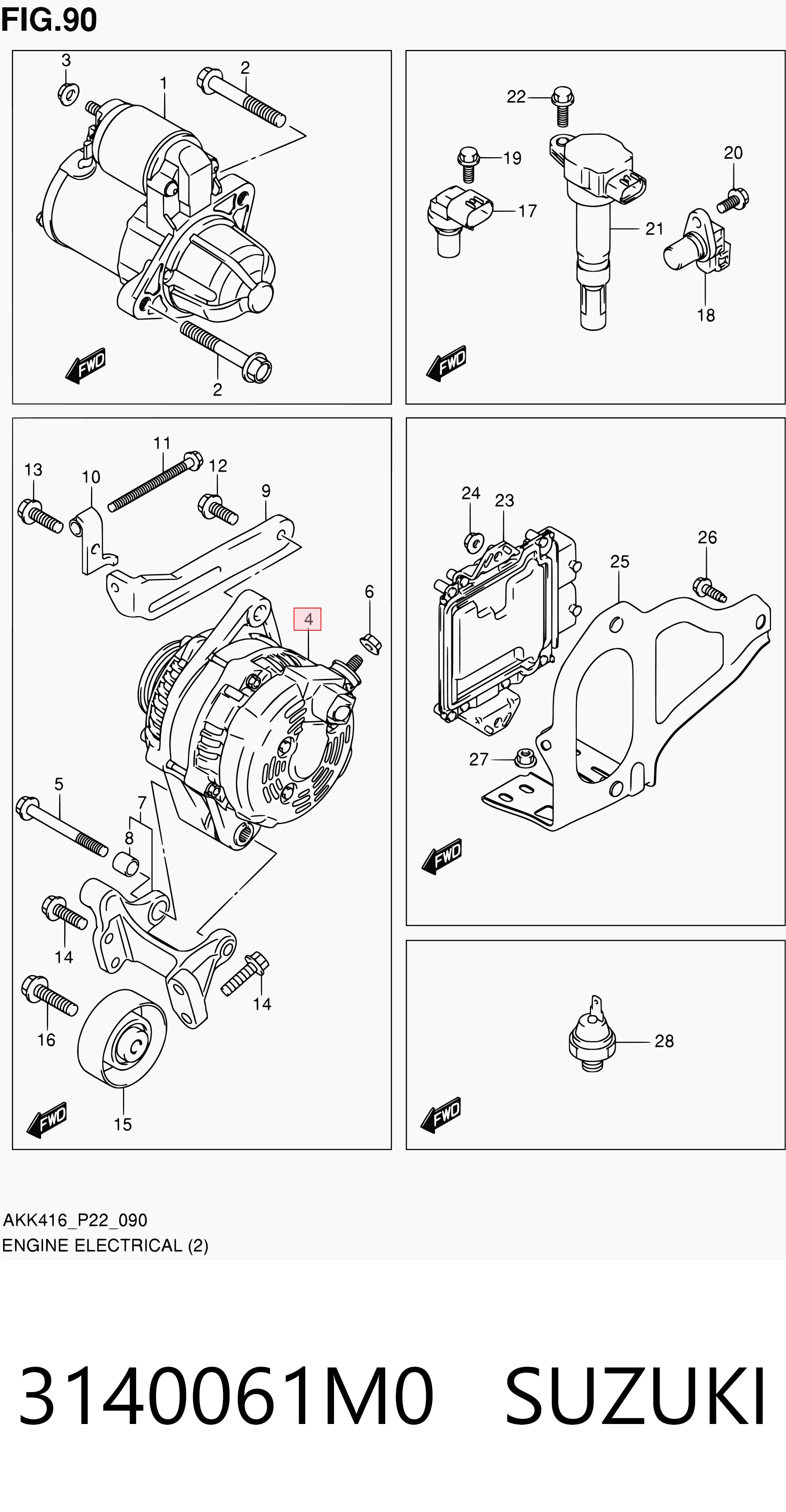 3140061M0 Suzuki Alternator