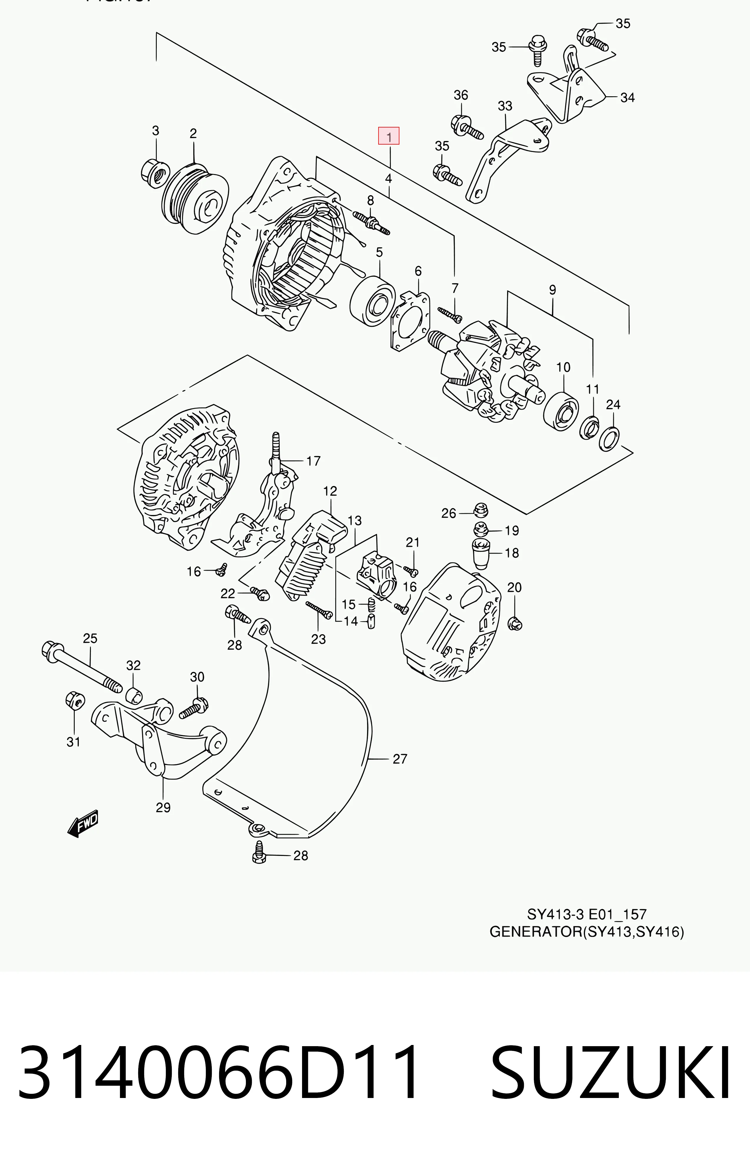 3140066D11 Suzuki Alternator