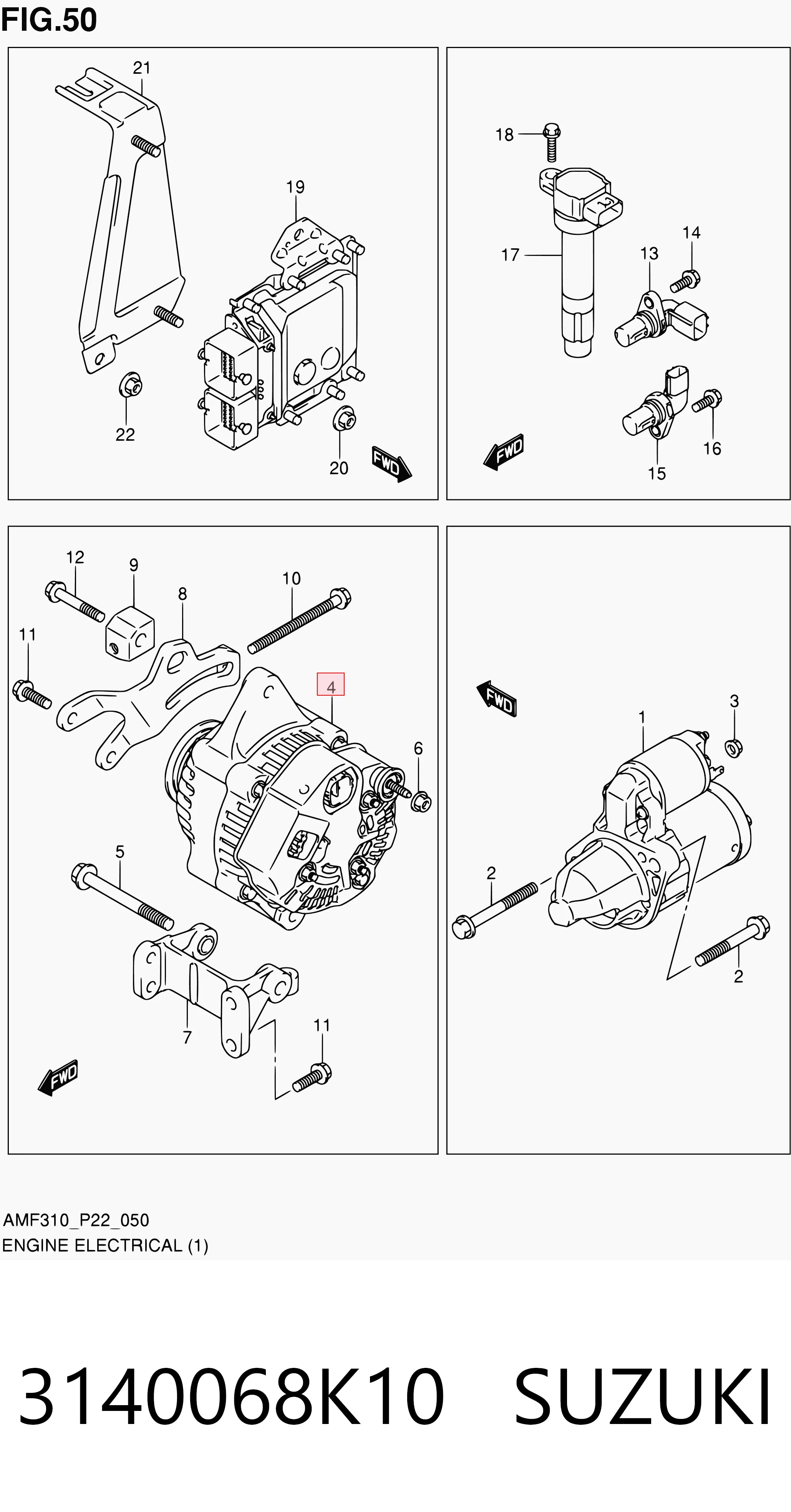 3140068K10 Suzuki Alternator