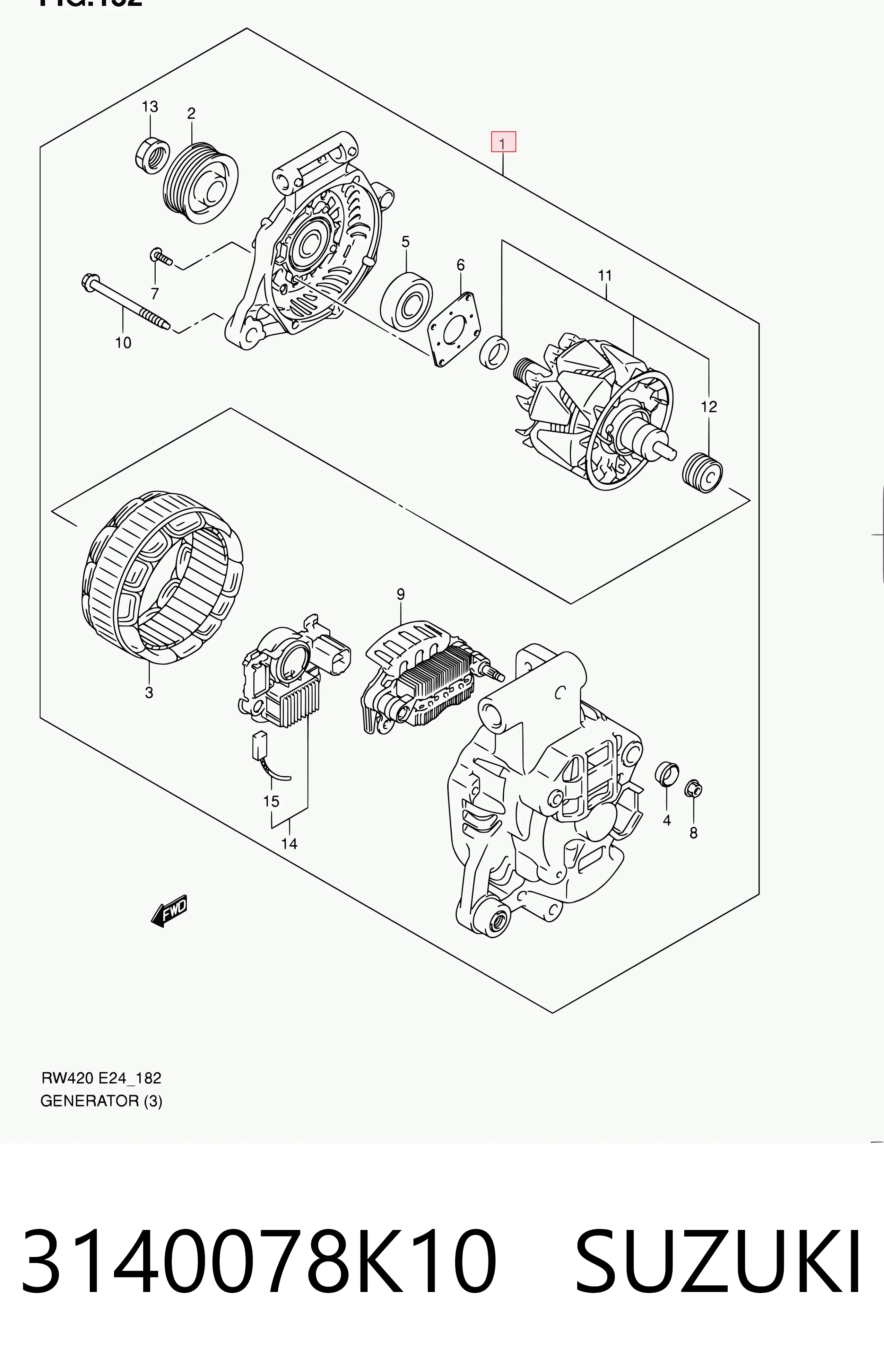 3140078K10 Suzuki Alternator