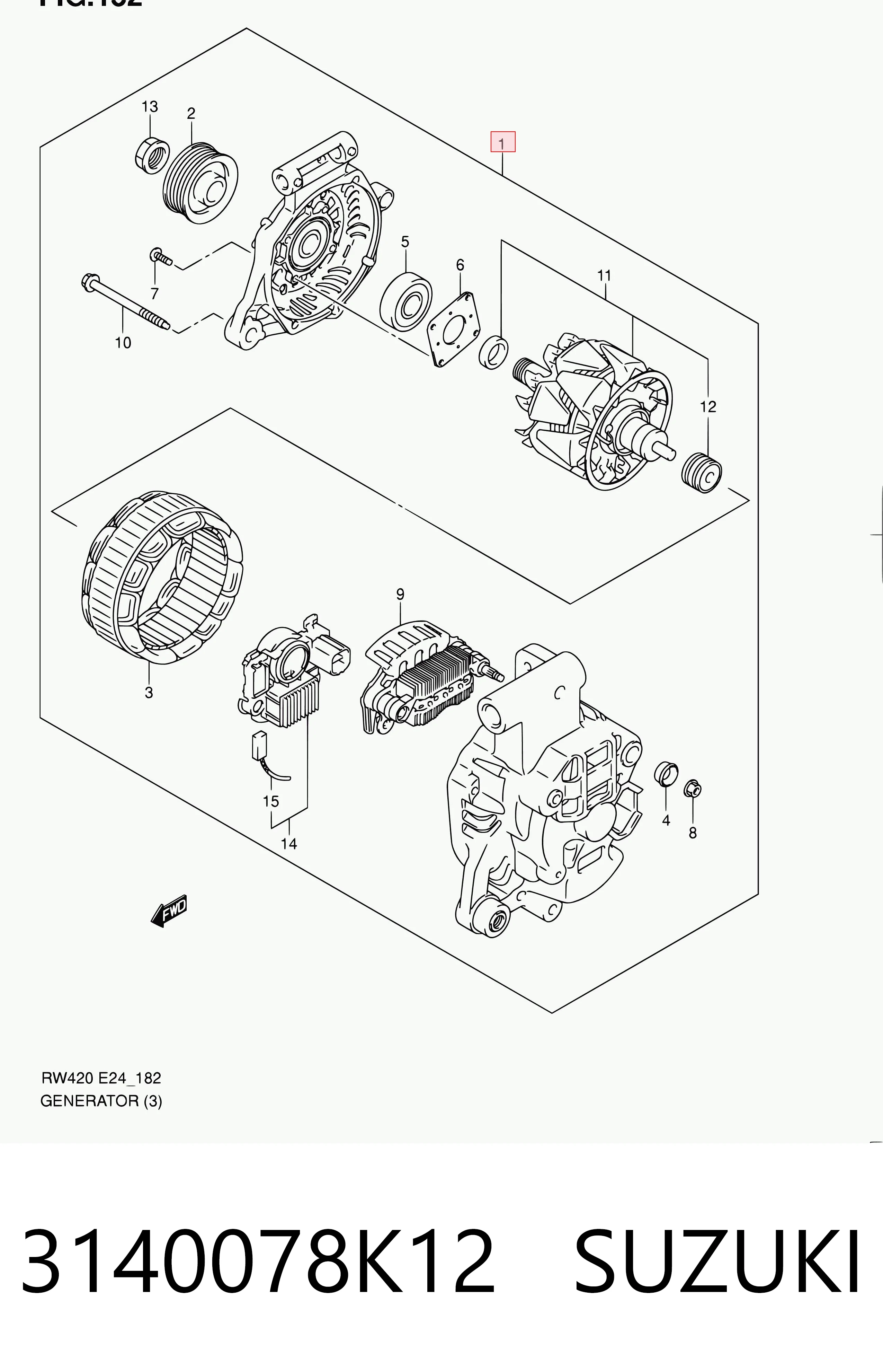 3140078K12 Suzuki Alternator