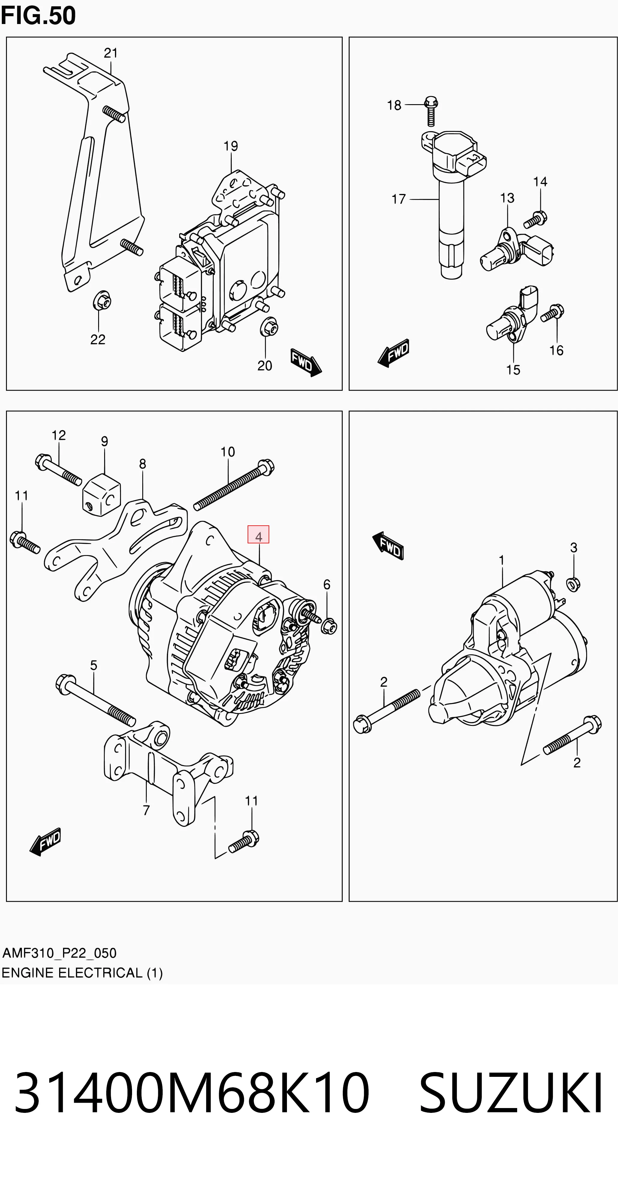 31400M68K10 Suzuki Alternator