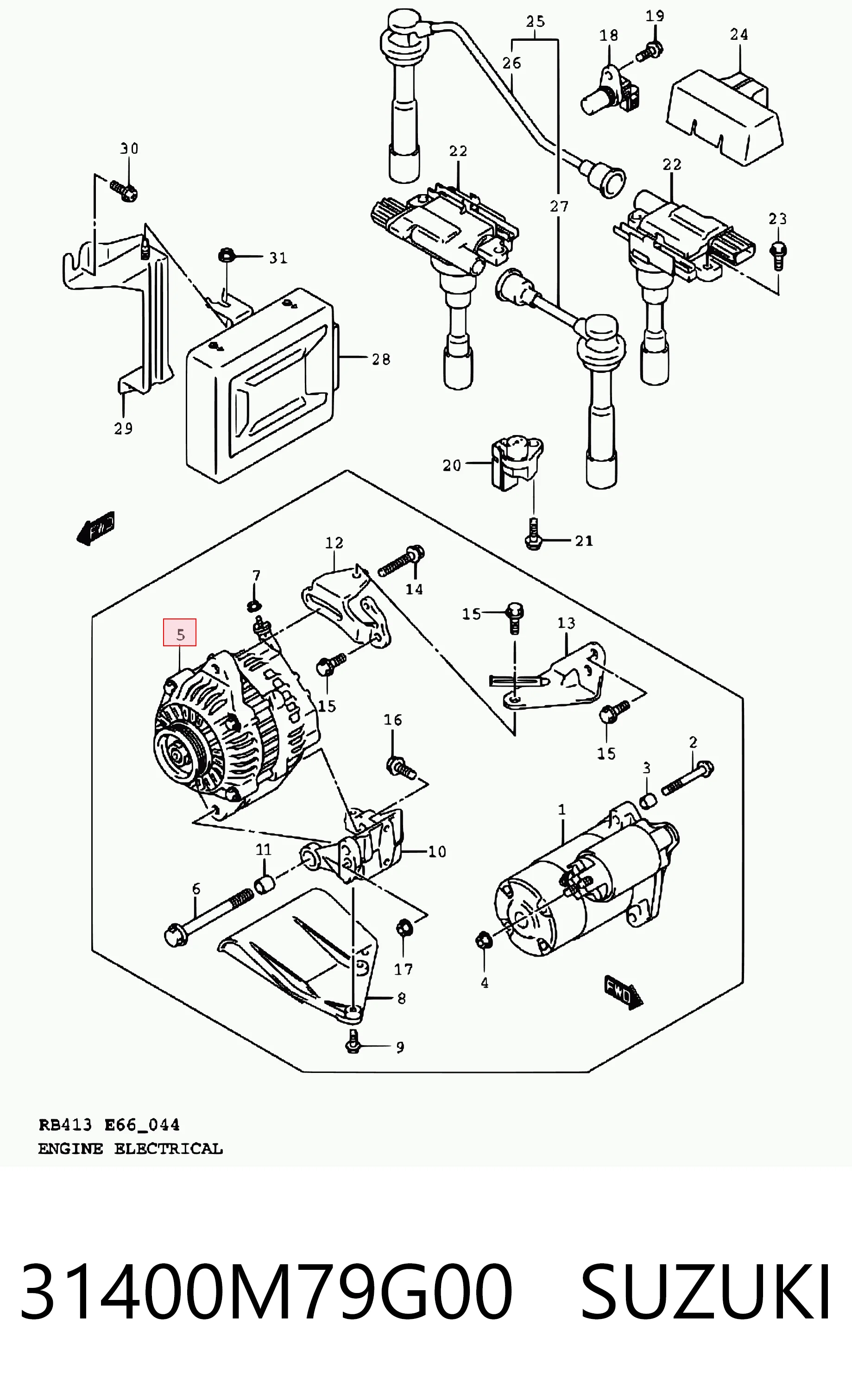 31400M79G00 Suzuki Alternator