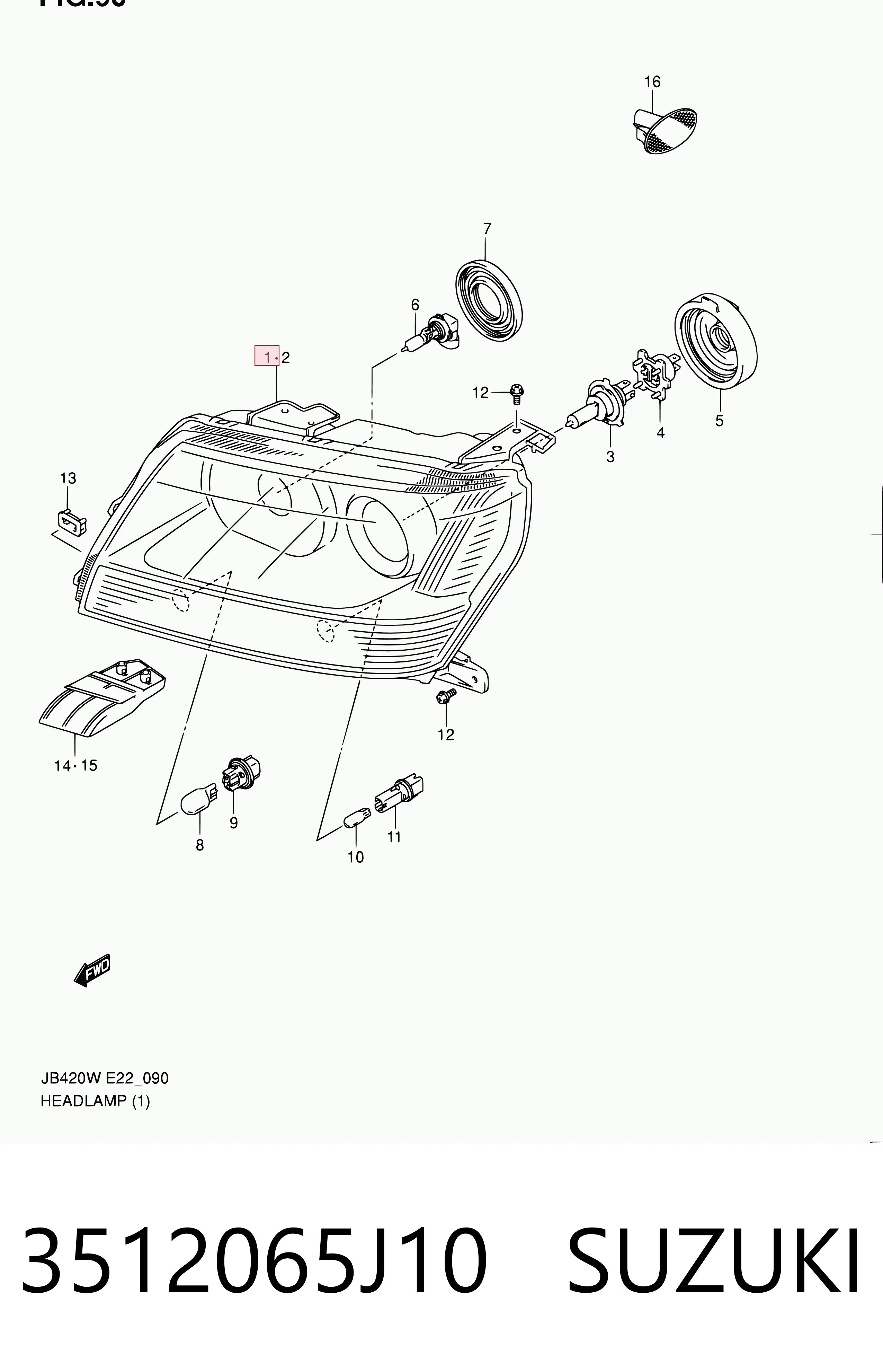 Reflektor prawy Suzuki Grand Vitara SUV (JB) (2005 - 2026) cena, od 181,33 USD