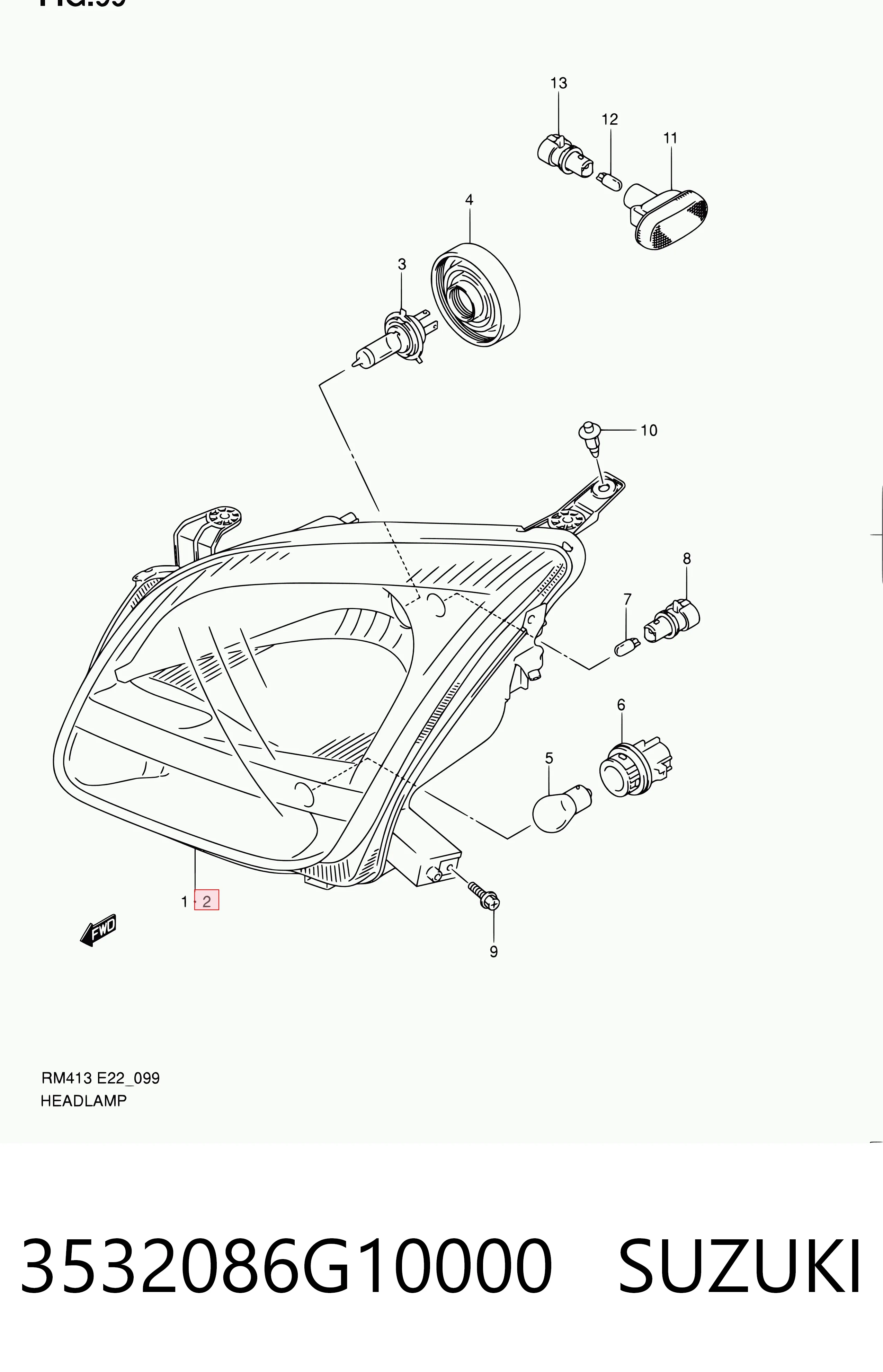 Reflektor lewy Suzuki Ignis II hatchback (FH) (2003 - 2026) cena, od 83,98 USD