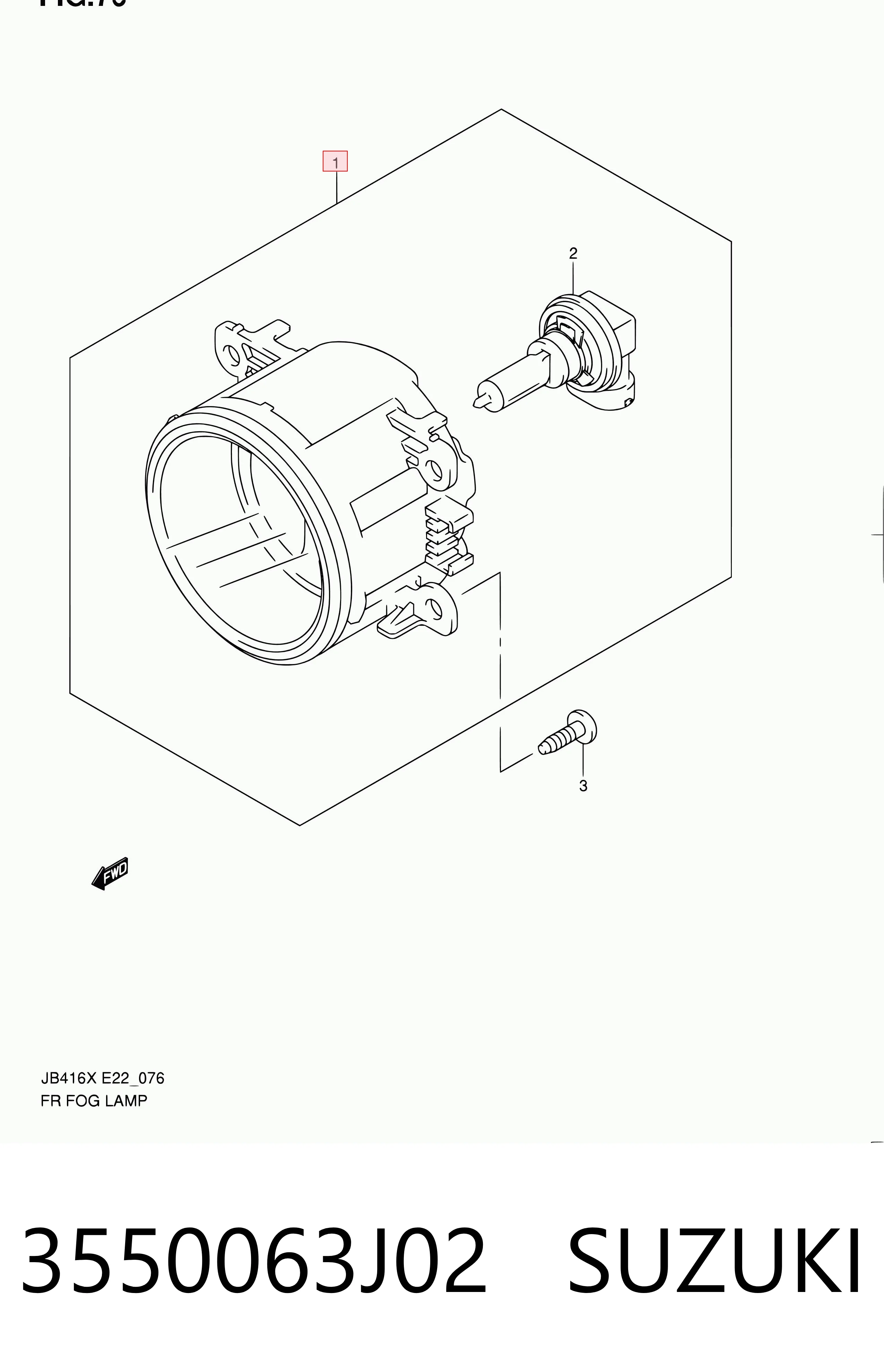 3550063J02 Suzuki Lampa przeciwmgielna lewa/prawa
