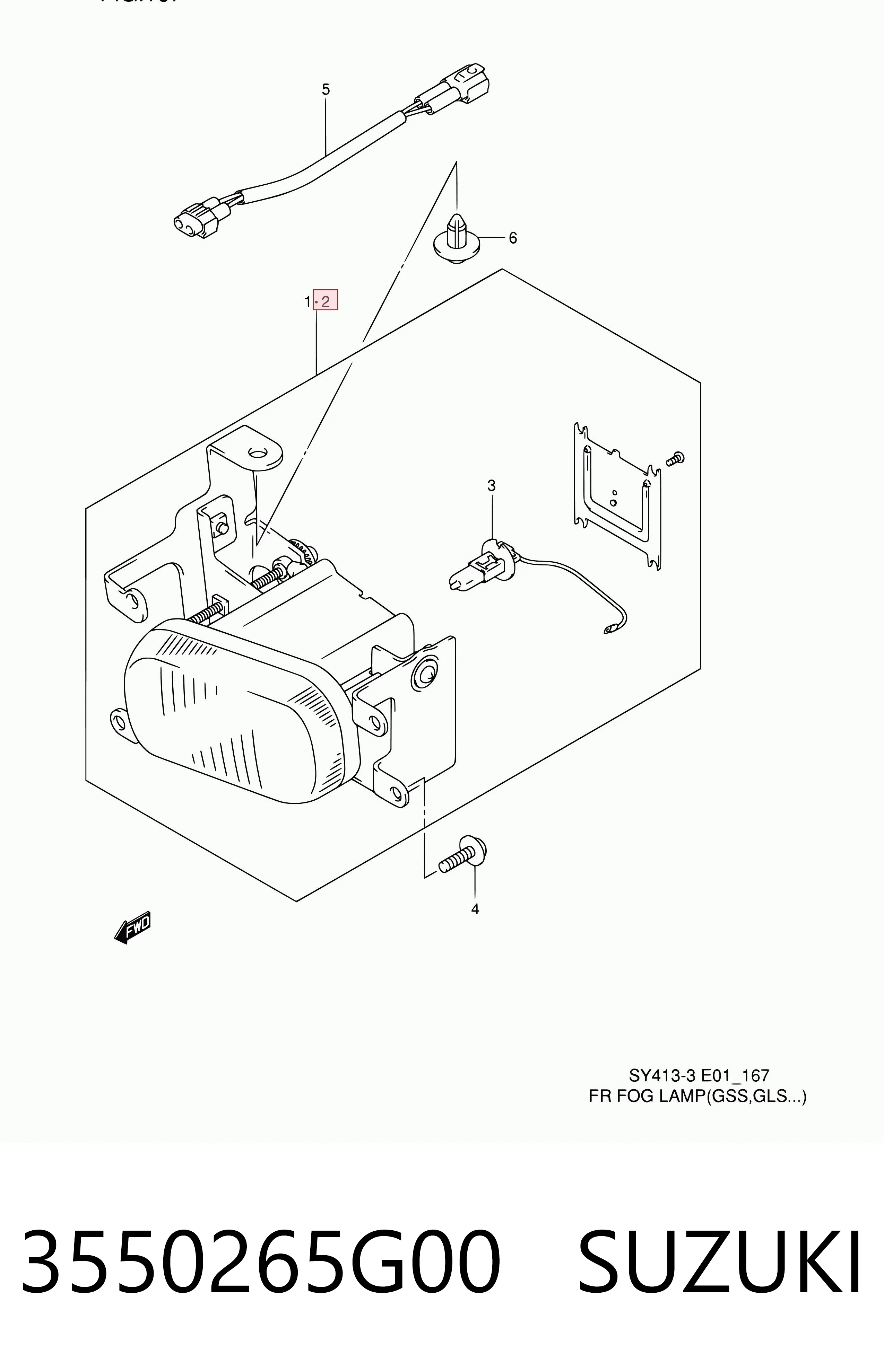 Lampa przeciwmgielna lewa do Suzuki Baleno  EG