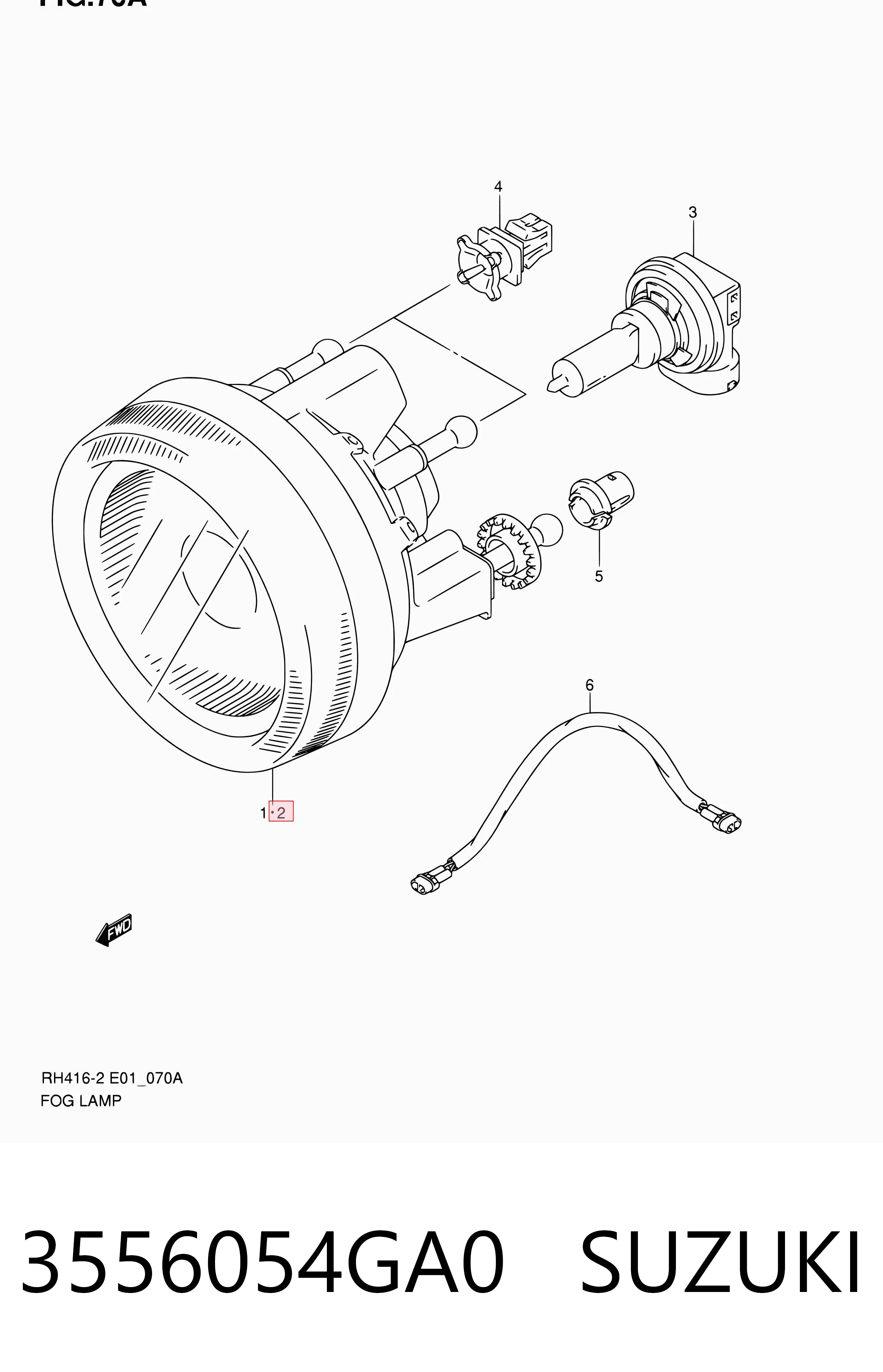 Lampa przeciwmgielna lewa do Suzuki SX4  GY