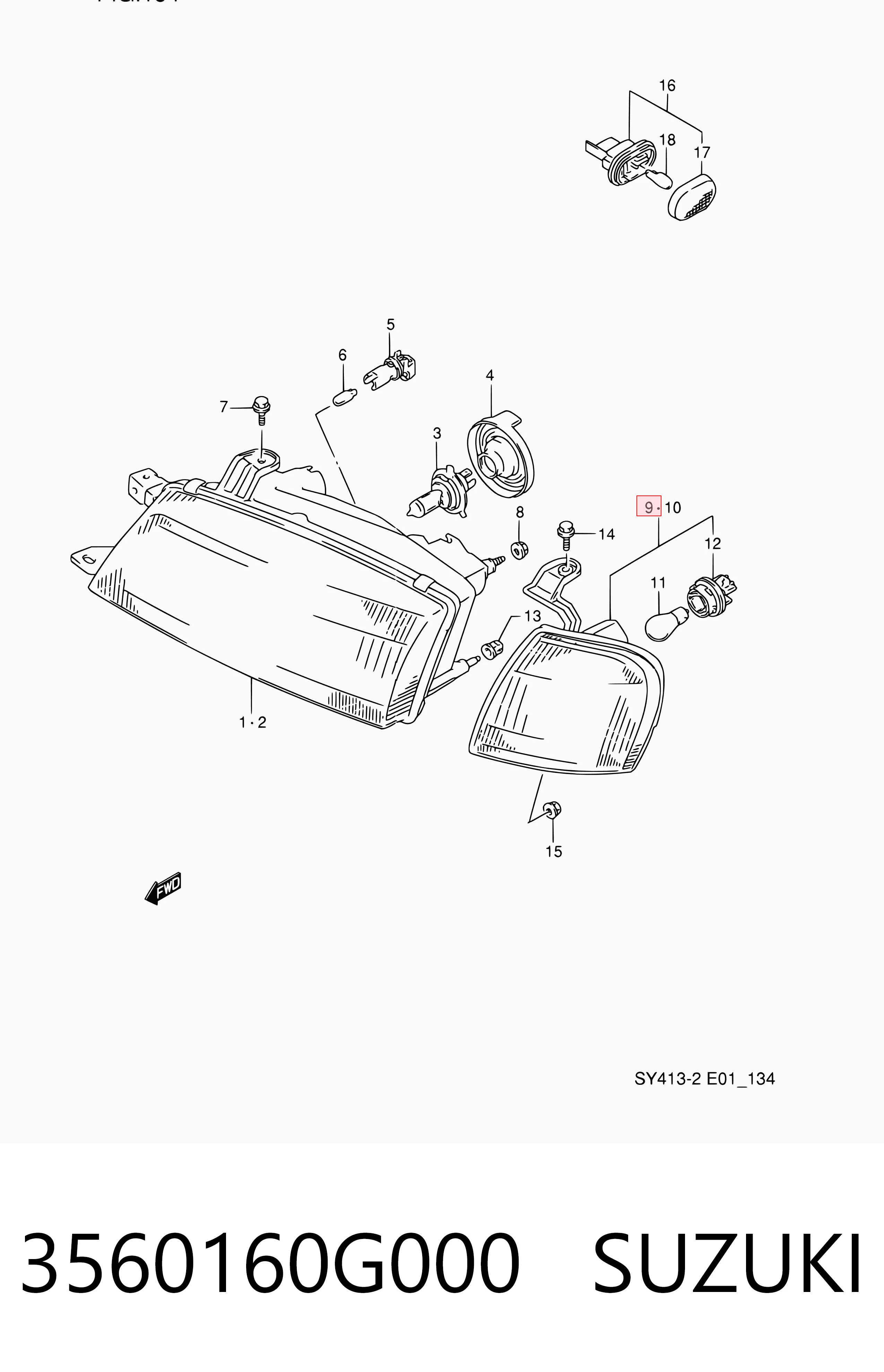 Kierunkowskaz prawy do Suzuki Baleno  EG