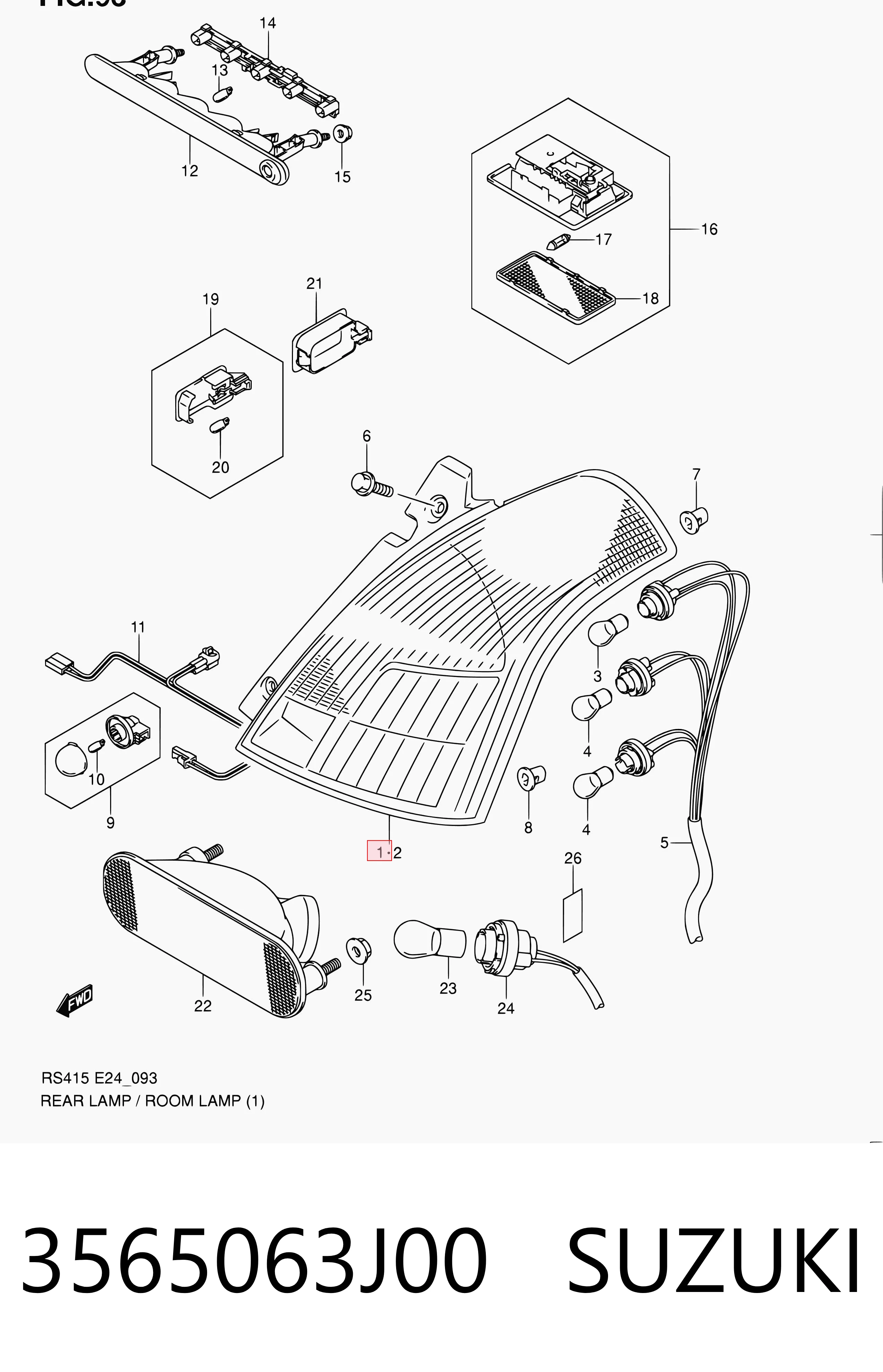 Do koszyka Lampa zespolona tylna prawa Suzuki Swift III RS