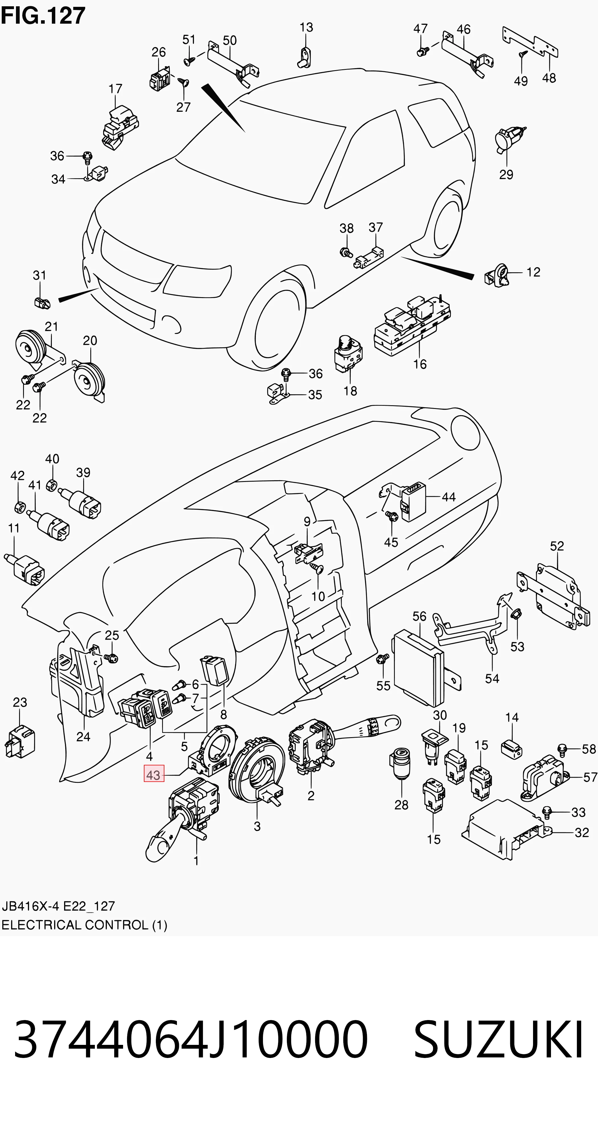 Czujnik kąta skrętu kierownicy do Suzuki Grand Vitara  JB