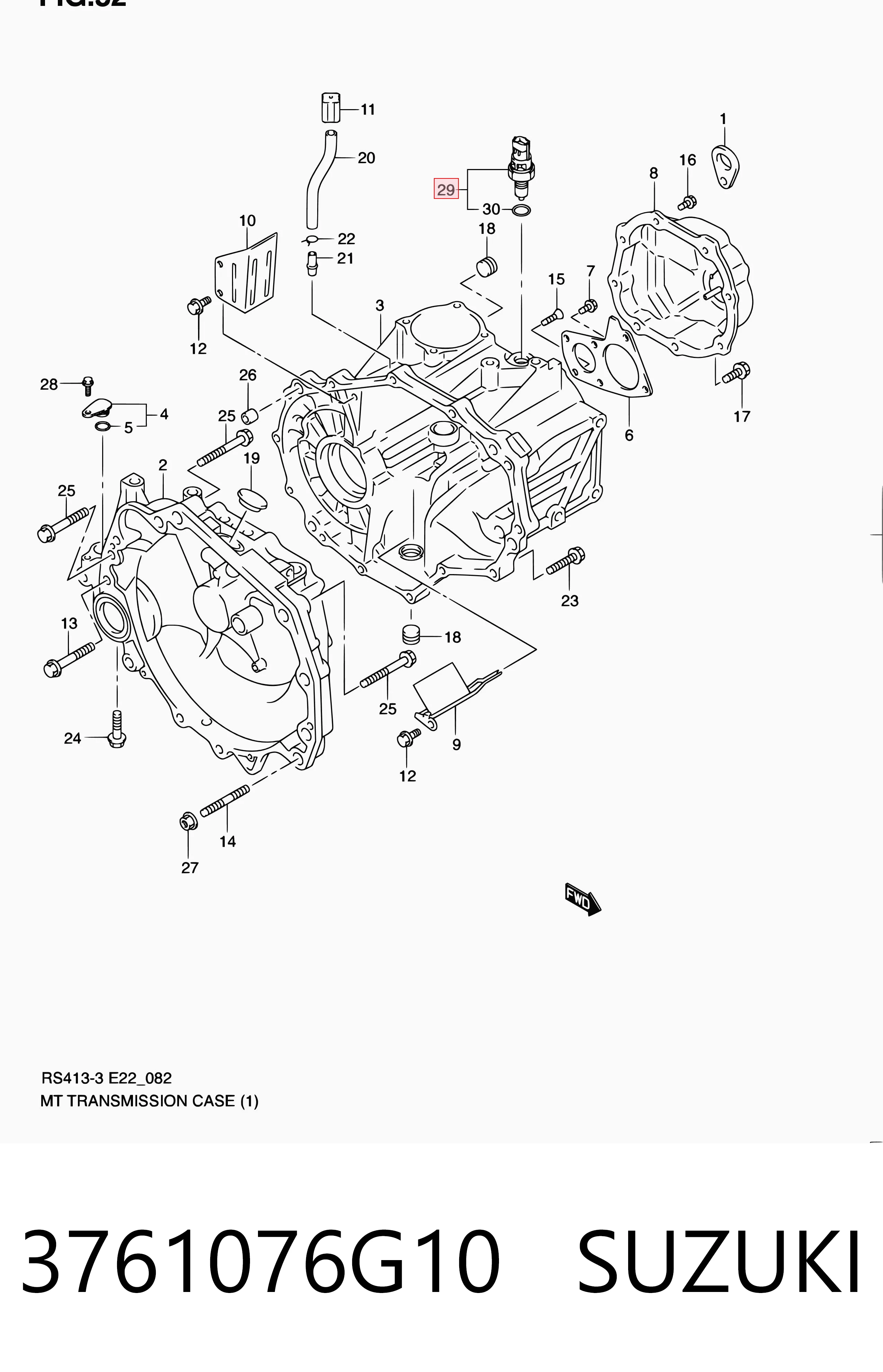 3761076G10 Suzuki Czujnik włączania światła cofania